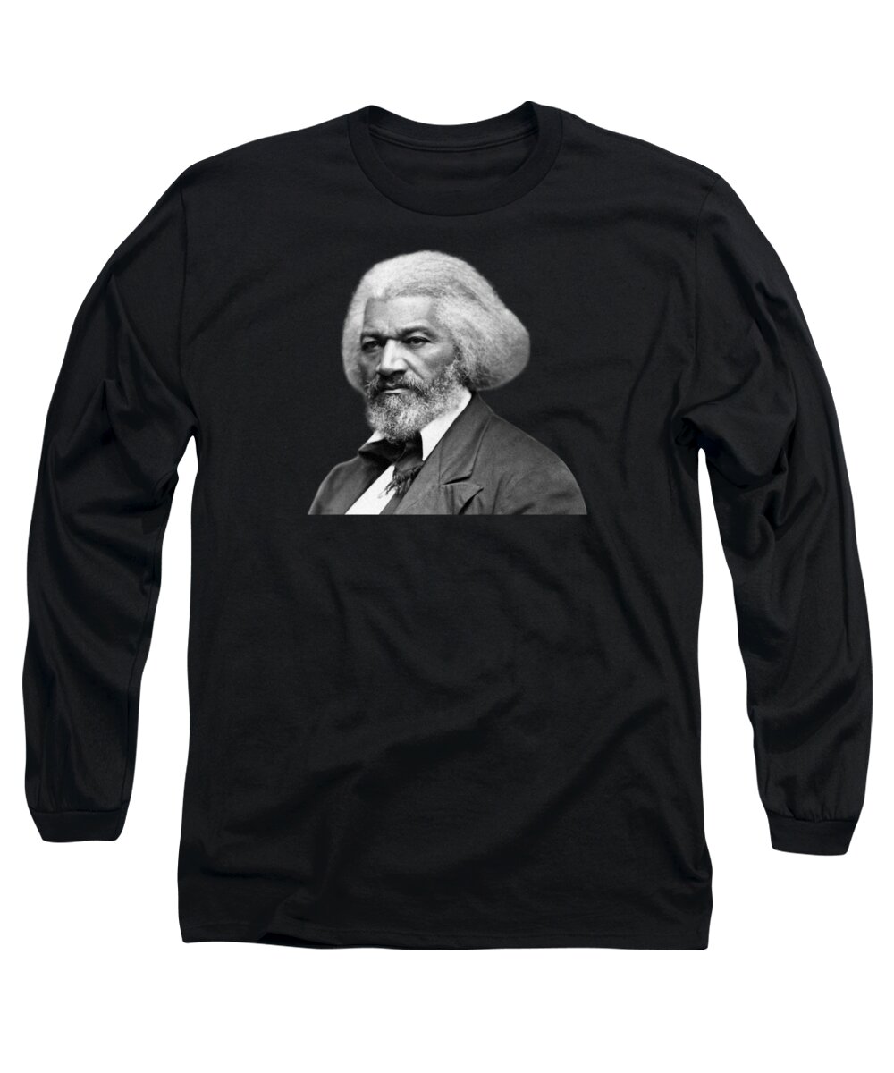 Frederick Douglass Long Sleeve T-Shirt featuring the photograph Frederick Douglass Photo by War Is Hell Store