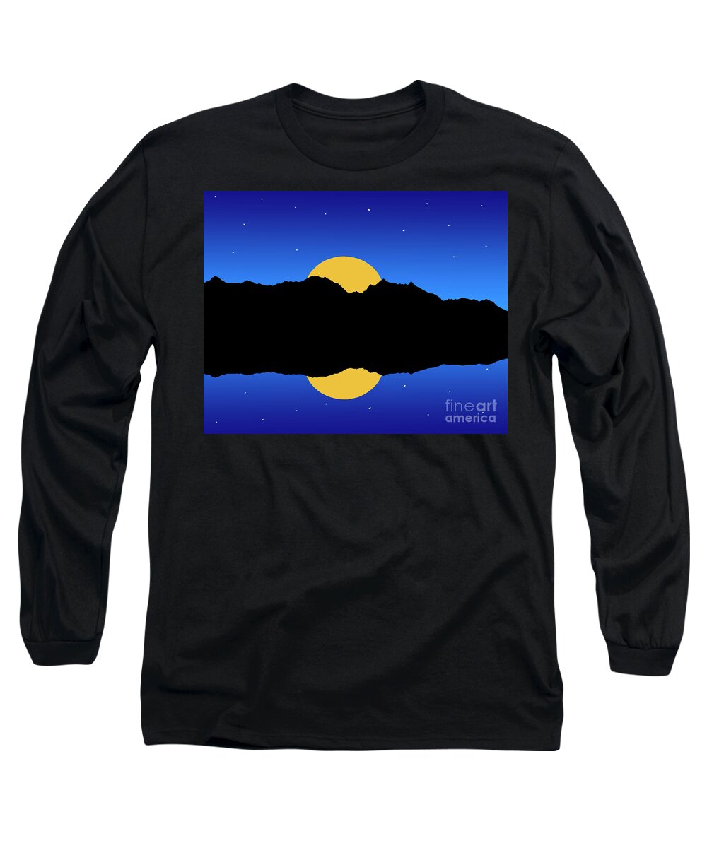 Full Moon Long Sleeve T-Shirt featuring the digital art Full Moon Rising by Kirt Tisdale