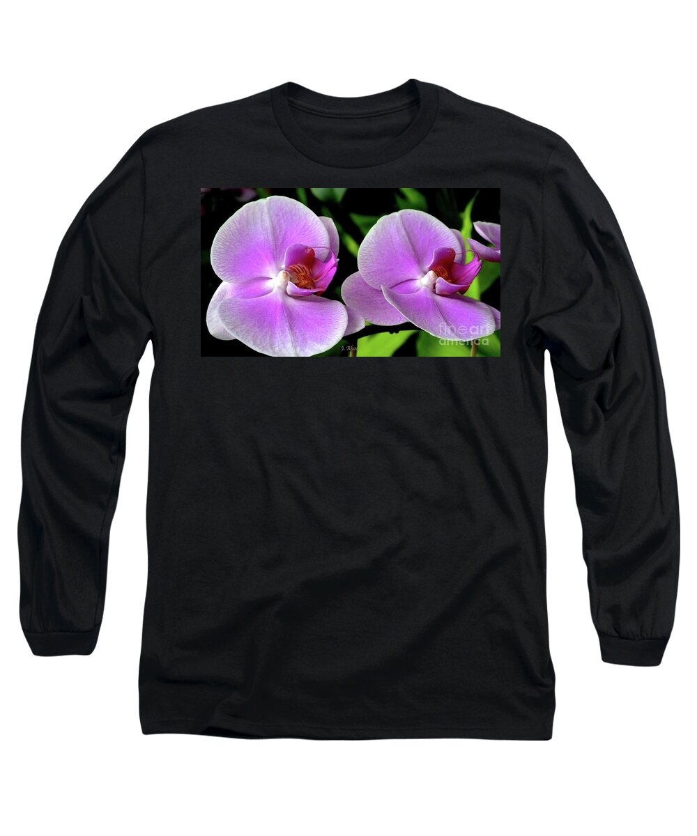 Art Long Sleeve T-Shirt featuring the photograph Fuchsia Pink Orchids by Jeannie Rhode