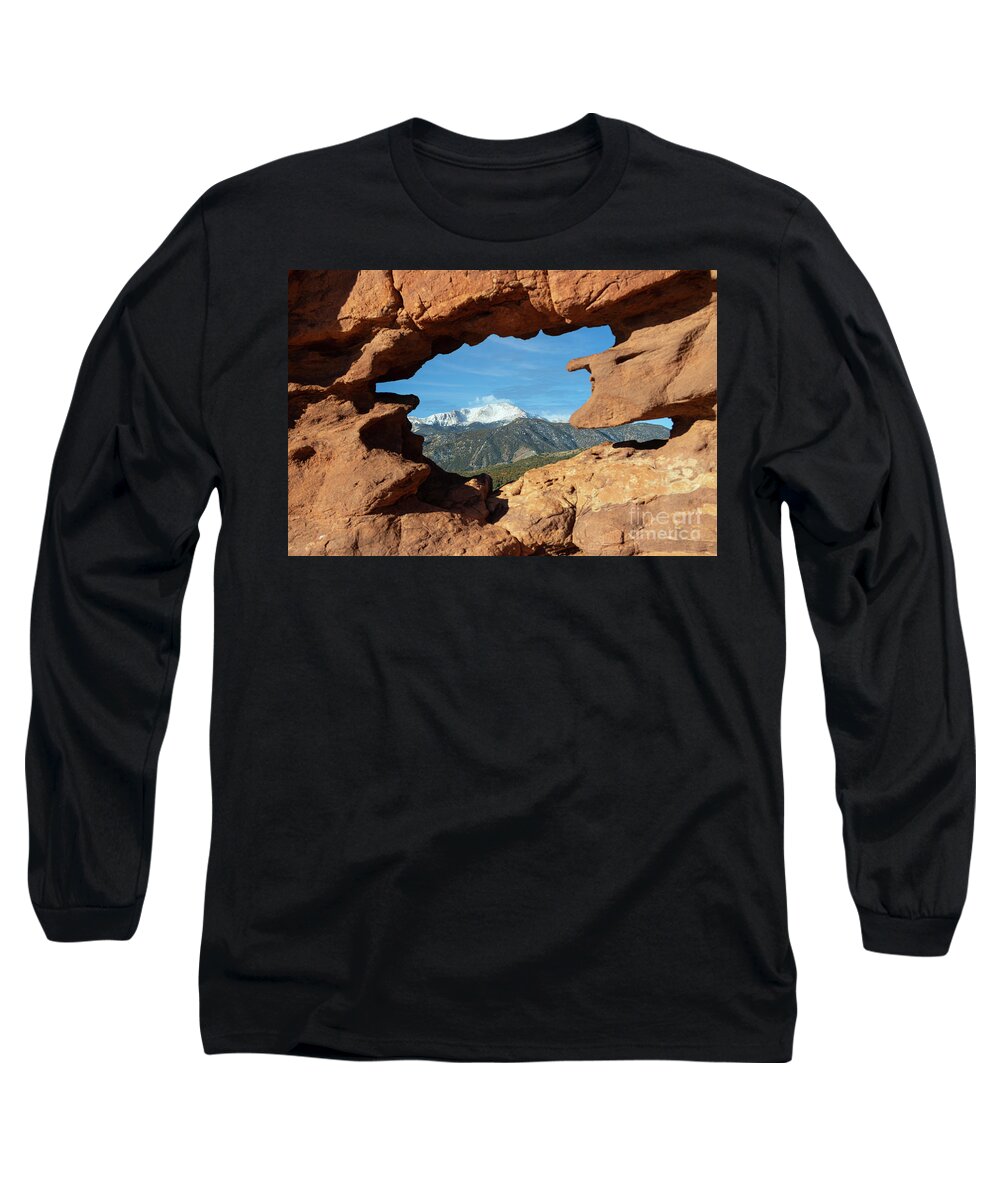 Garden Of The Gods; Art Prints Long Sleeve T-Shirt featuring the photograph Garden of the Gods and Pikes Peak by Steven Krull