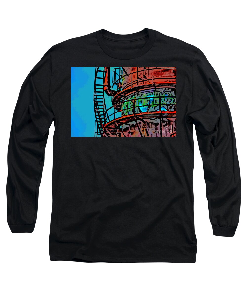 Gas Works Long Sleeve T-Shirt featuring the photograph Gas Works Graffiti and Rust by Sea Change Vibes