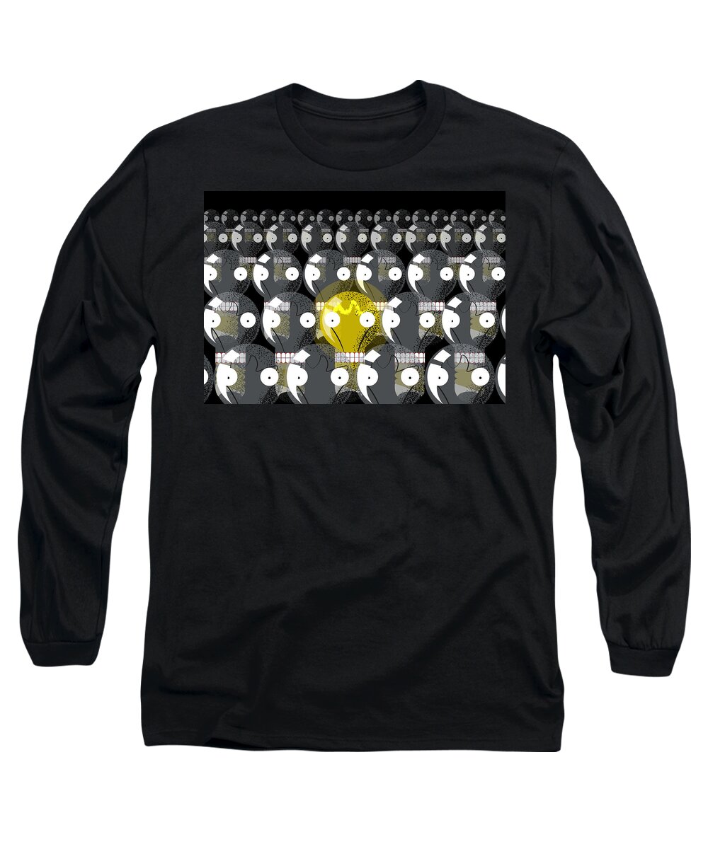 Light Long Sleeve T-Shirt featuring the digital art Glowing light bulb by Piotr Dulski