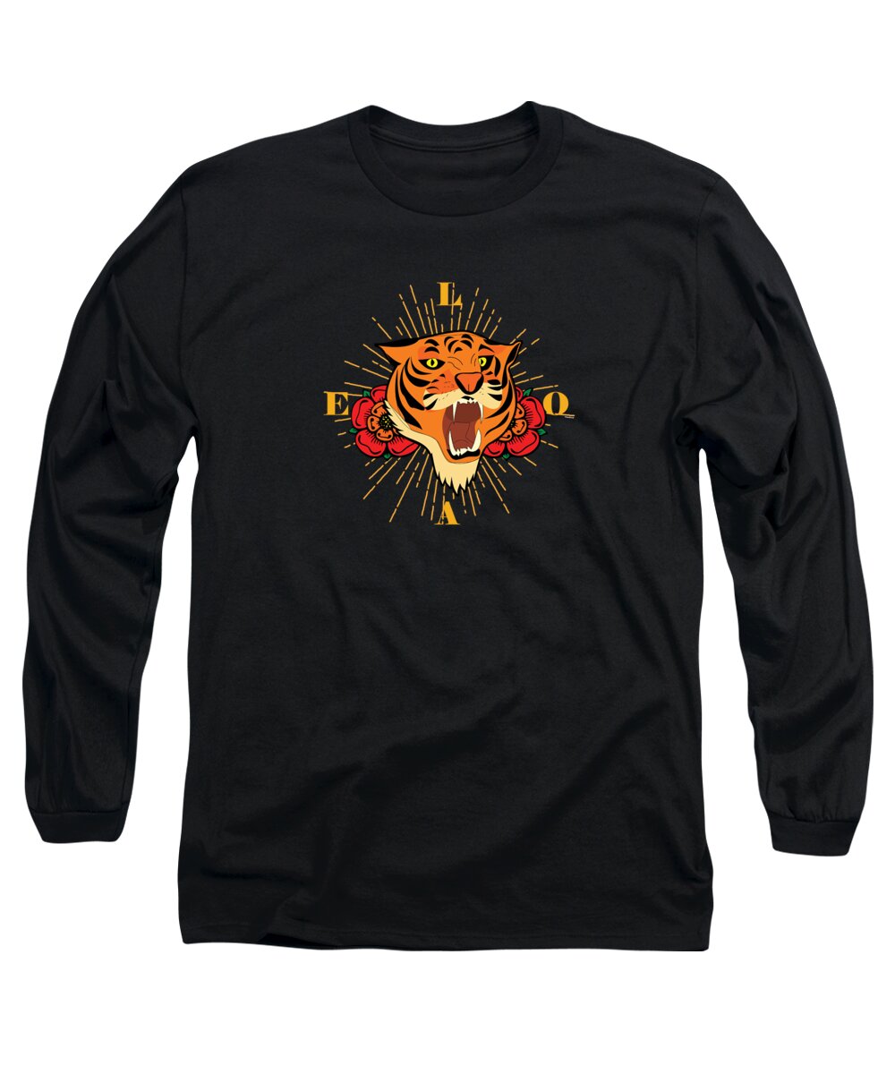Growling Tiger Long Sleeve T-Shirt by Thomas Larch - Pixels