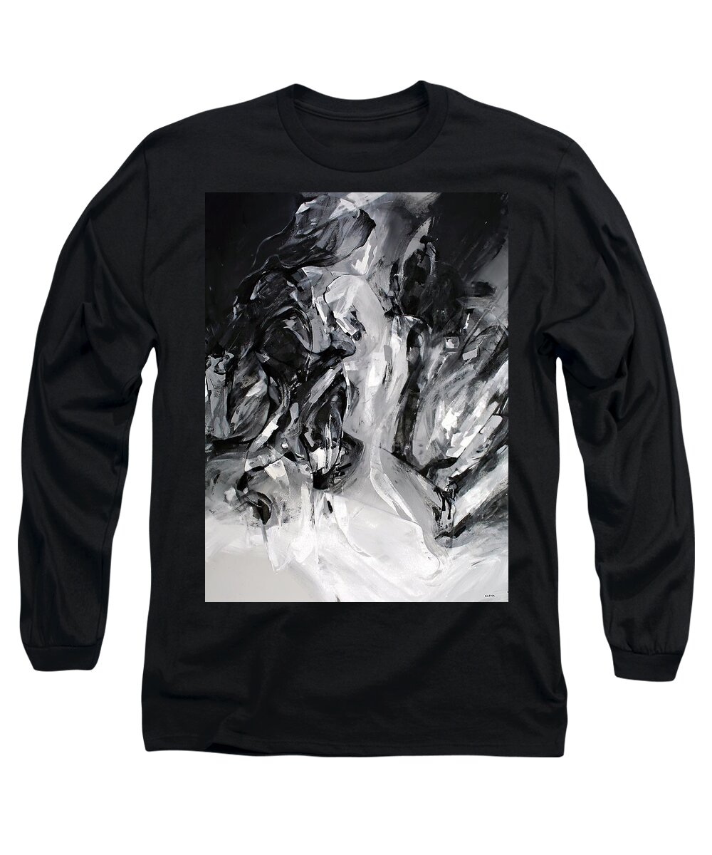 Hearts Long Sleeve T-Shirt featuring the painting Hearts in Darkness by Jeff Klena