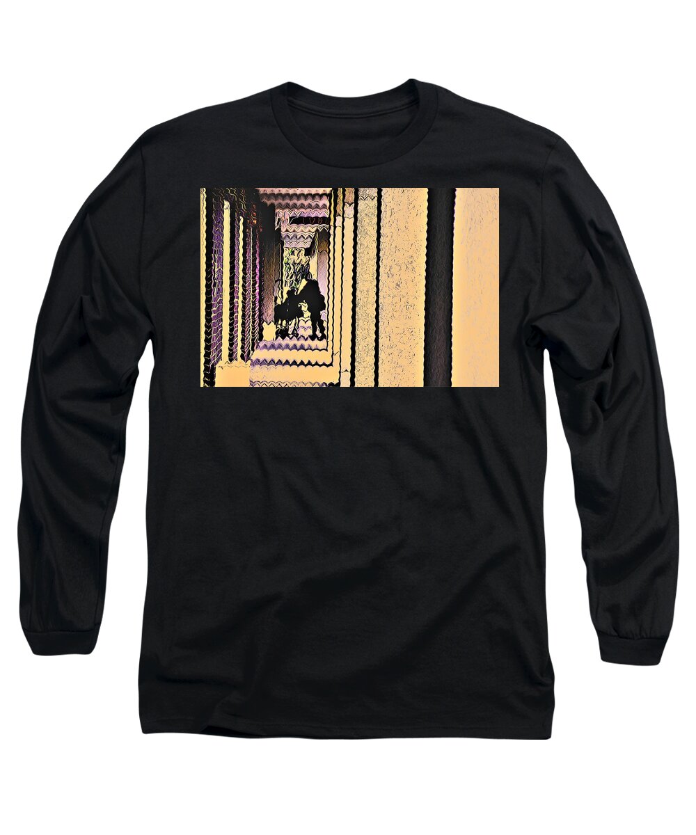 Wheelchair Long Sleeve T-Shirt featuring the digital art Helping Hand by Addison Likins