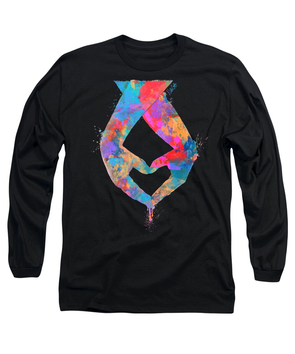 Love Long Sleeve T-Shirt featuring the digital art Holding Hands with my Love by Nikki Marie Smith