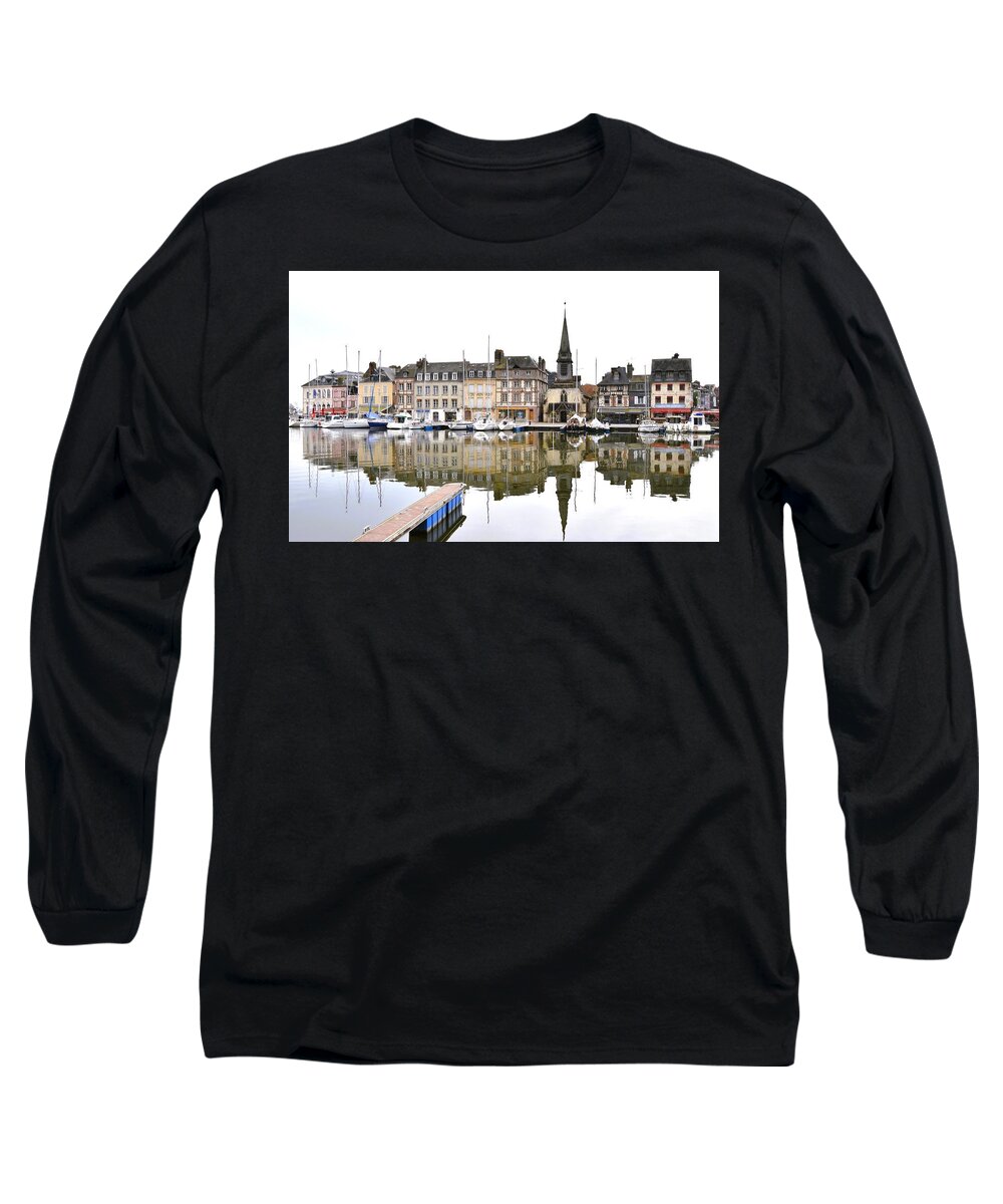 Marina Long Sleeve T-Shirt featuring the photograph - Honfleur - Calvados - France by THERESA Nye