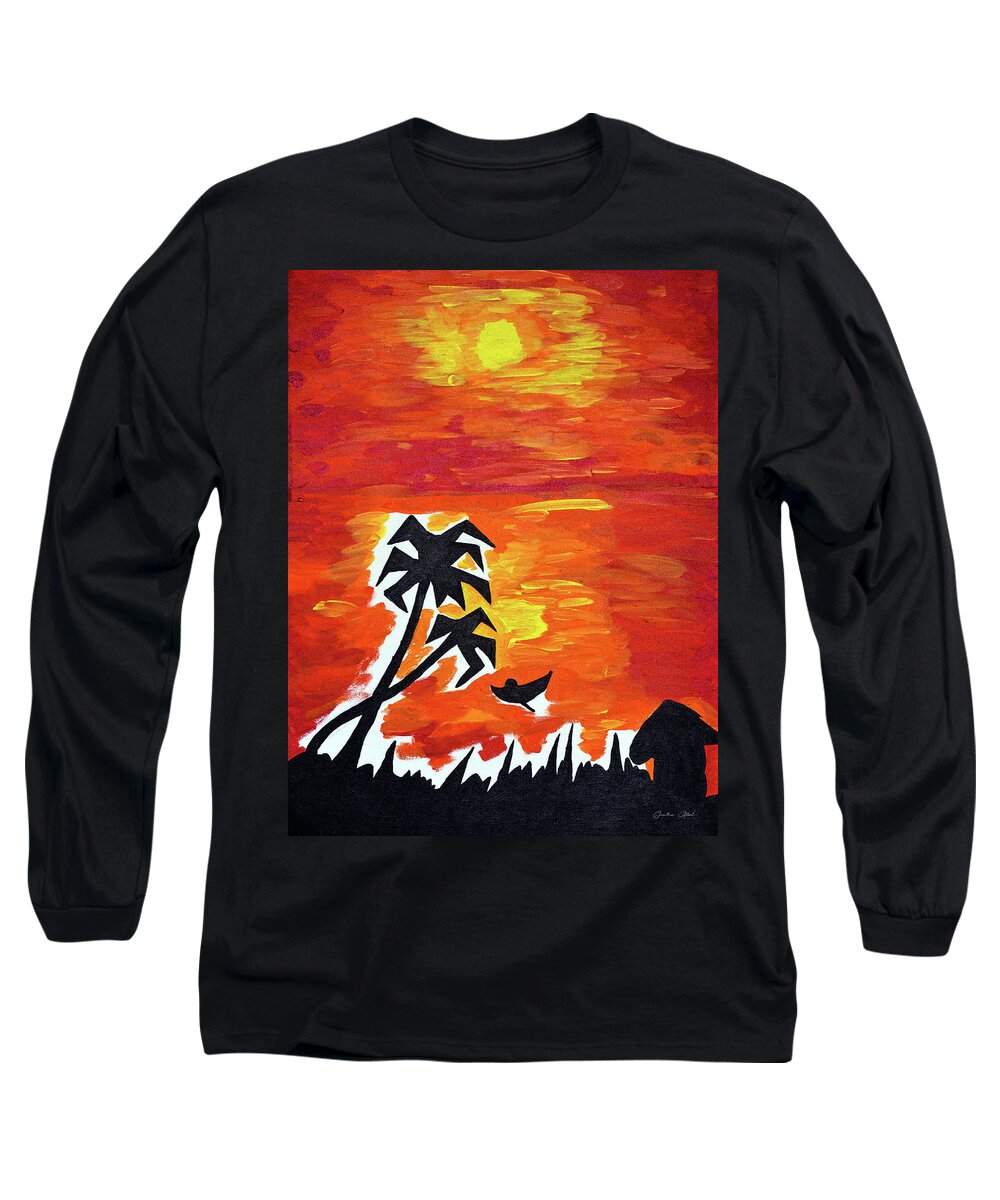Sunset Long Sleeve T-Shirt featuring the painting Infinity by Jonathan A