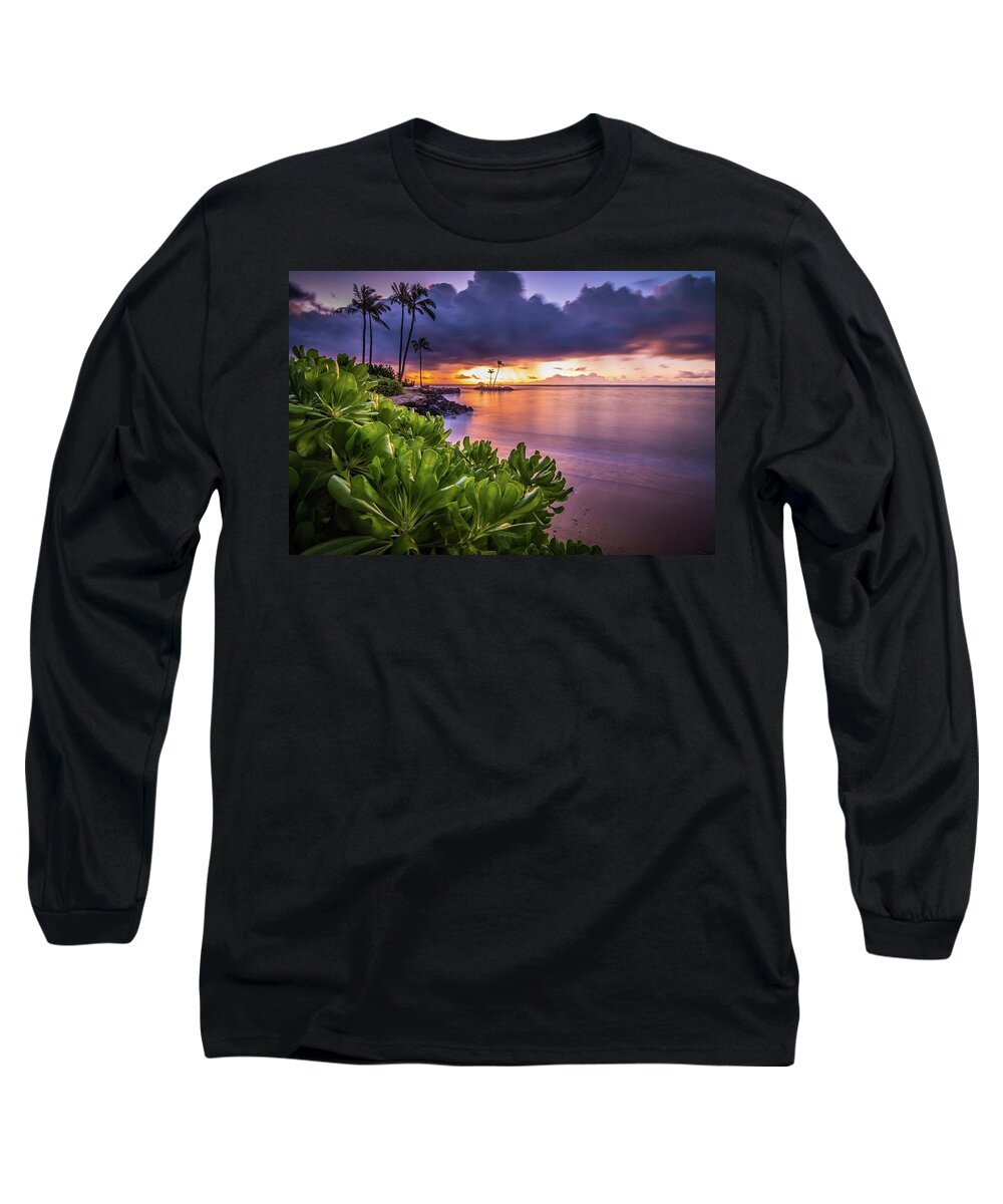 Sunrise Long Sleeve T-Shirt featuring the photograph Kahala Sky Drama by Larkin's Balcony Photography