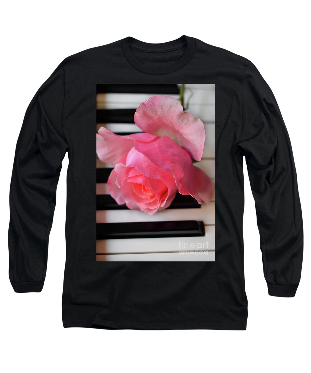 Music Long Sleeve T-Shirt featuring the photograph Kiss From A Rose Maria Callas On The Piano by Leonida Arte
