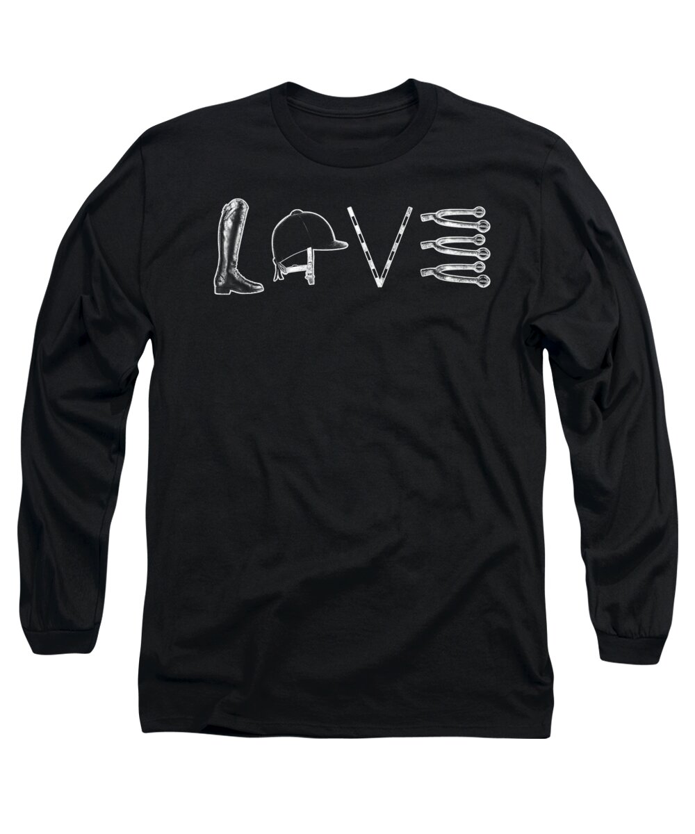 Spurs Long Sleeve T-Shirt featuring the digital art Love Equestrian Sports Cowgirl by Jacob Zelazny