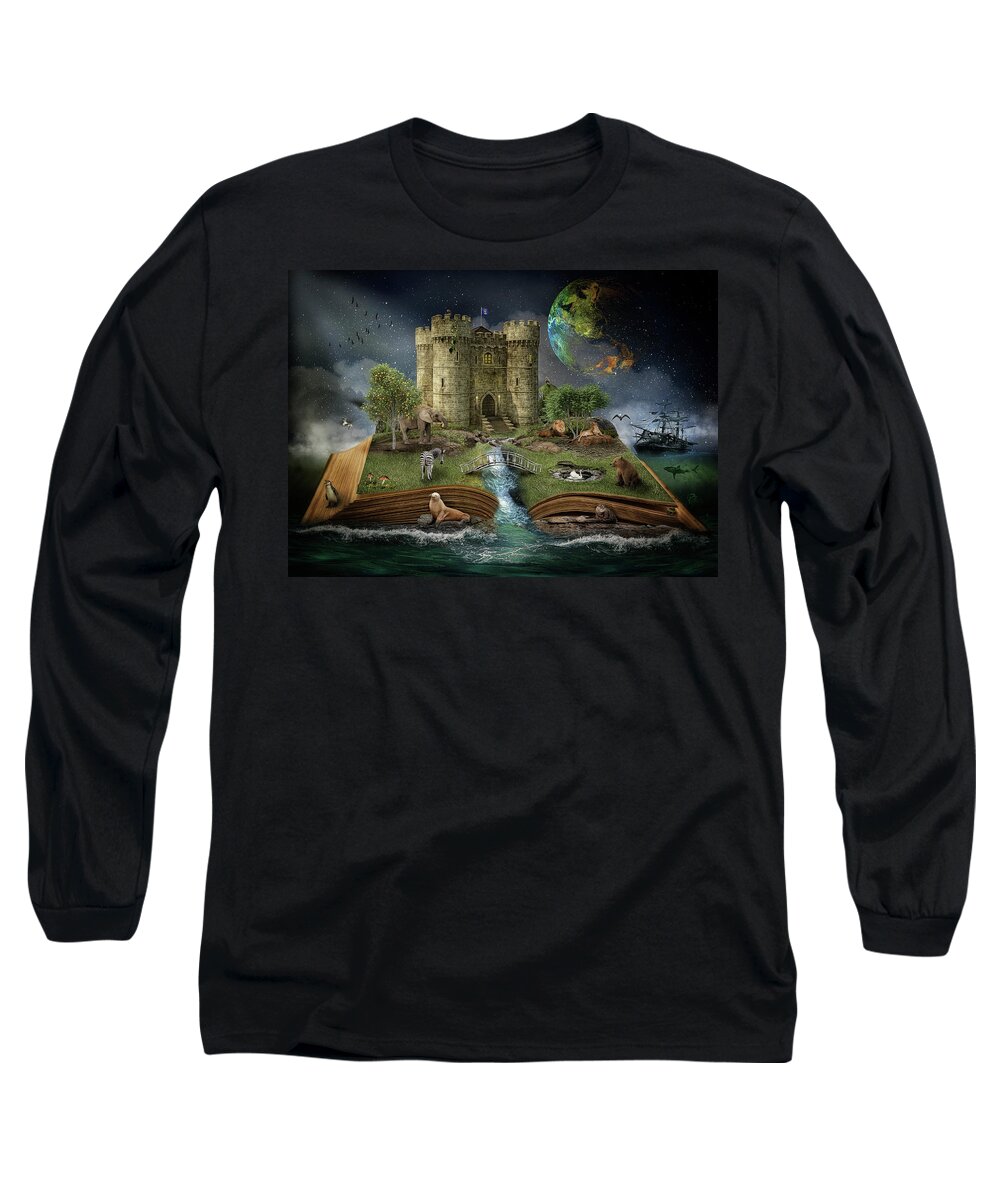 Iceland Long Sleeve T-Shirt featuring the digital art Lunar Island by Maggy Pease