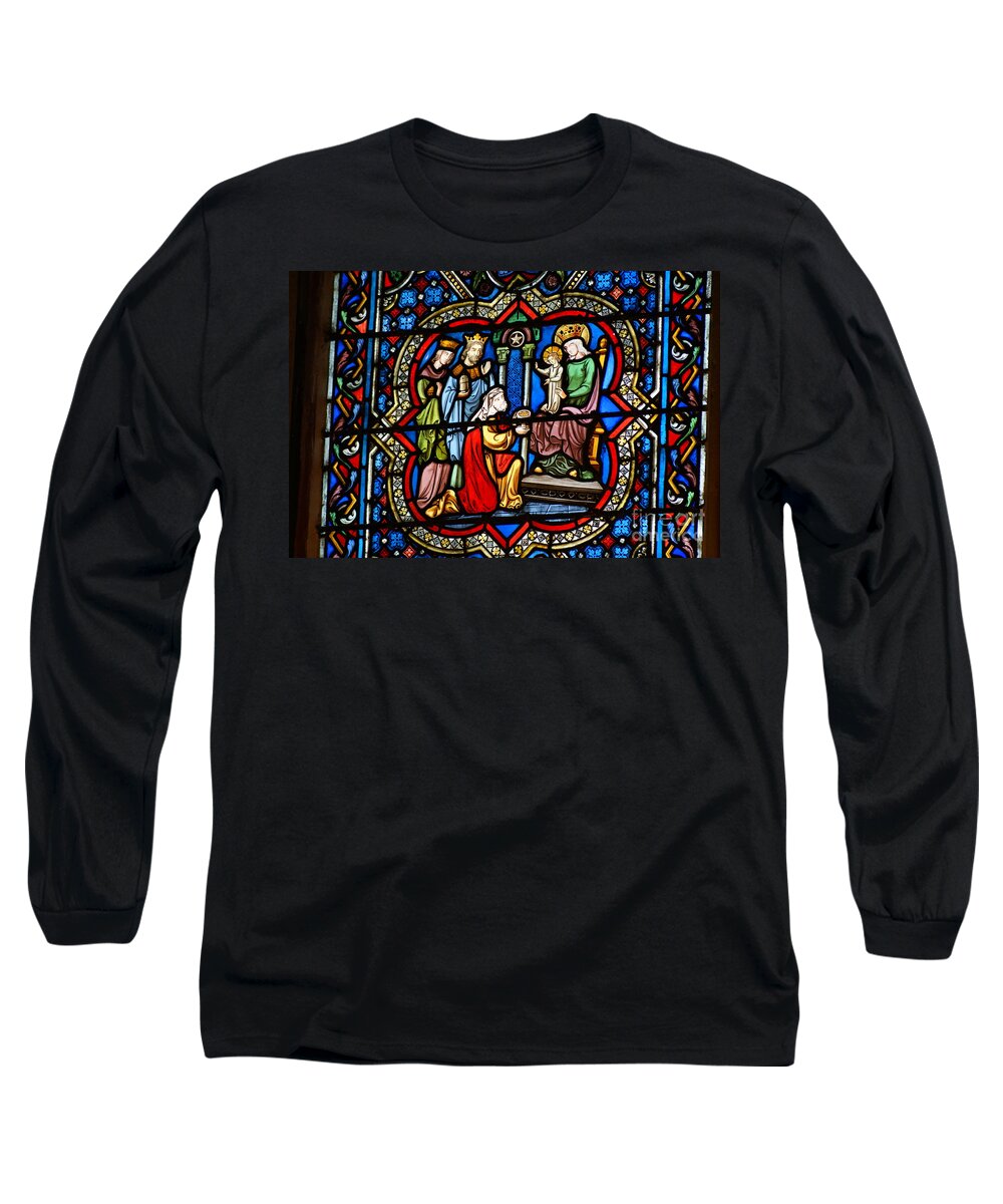 Notre Dame Long Sleeve T-Shirt featuring the photograph Magi at Notre Dame by Christine Jepsen