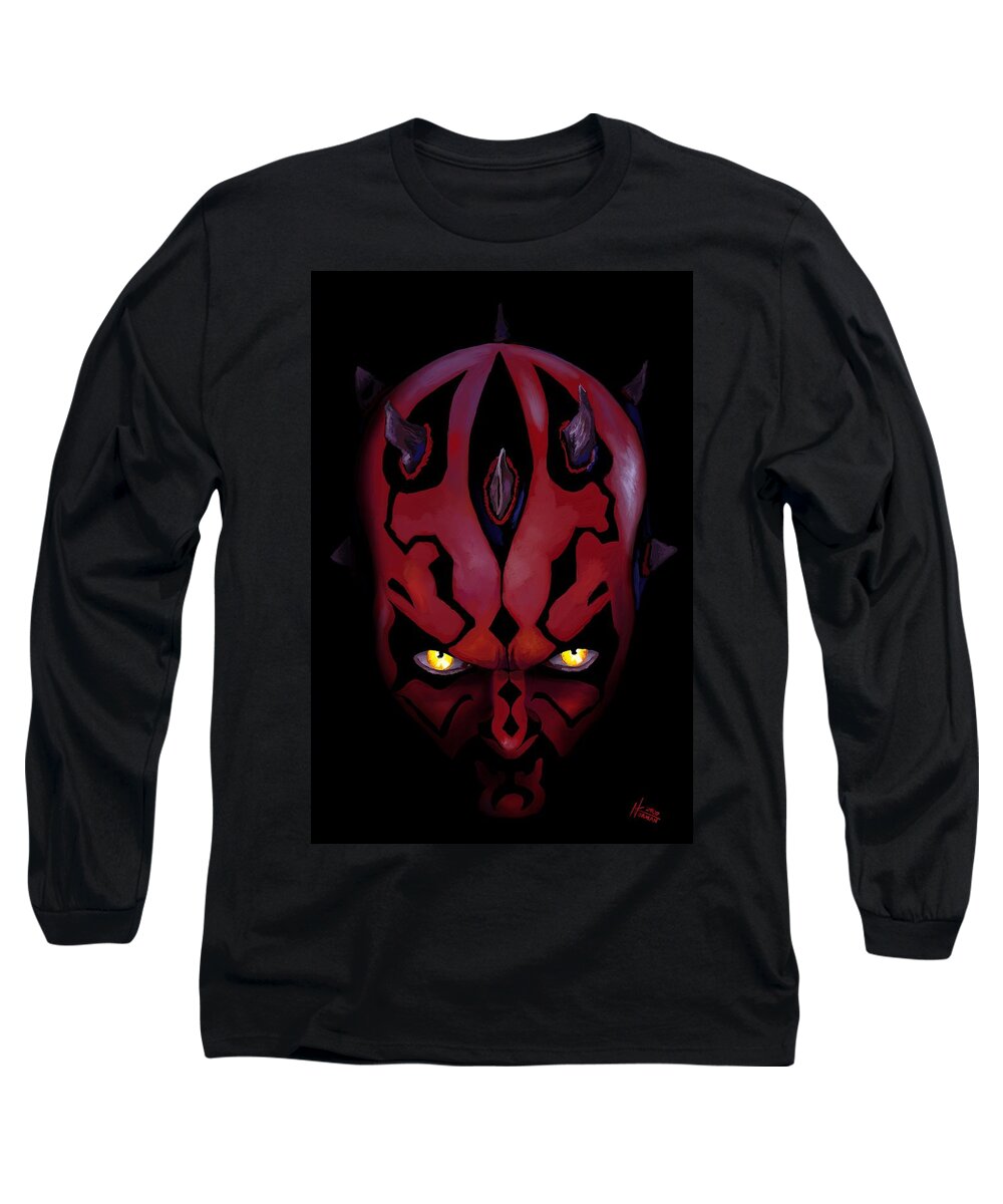 Star Long Sleeve T-Shirt featuring the digital art Maul by Norman Klein
