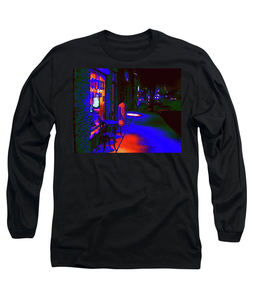 Maas Long Sleeve T-Shirt featuring the digital art Midnight Coffee Dream by Larry Beat
