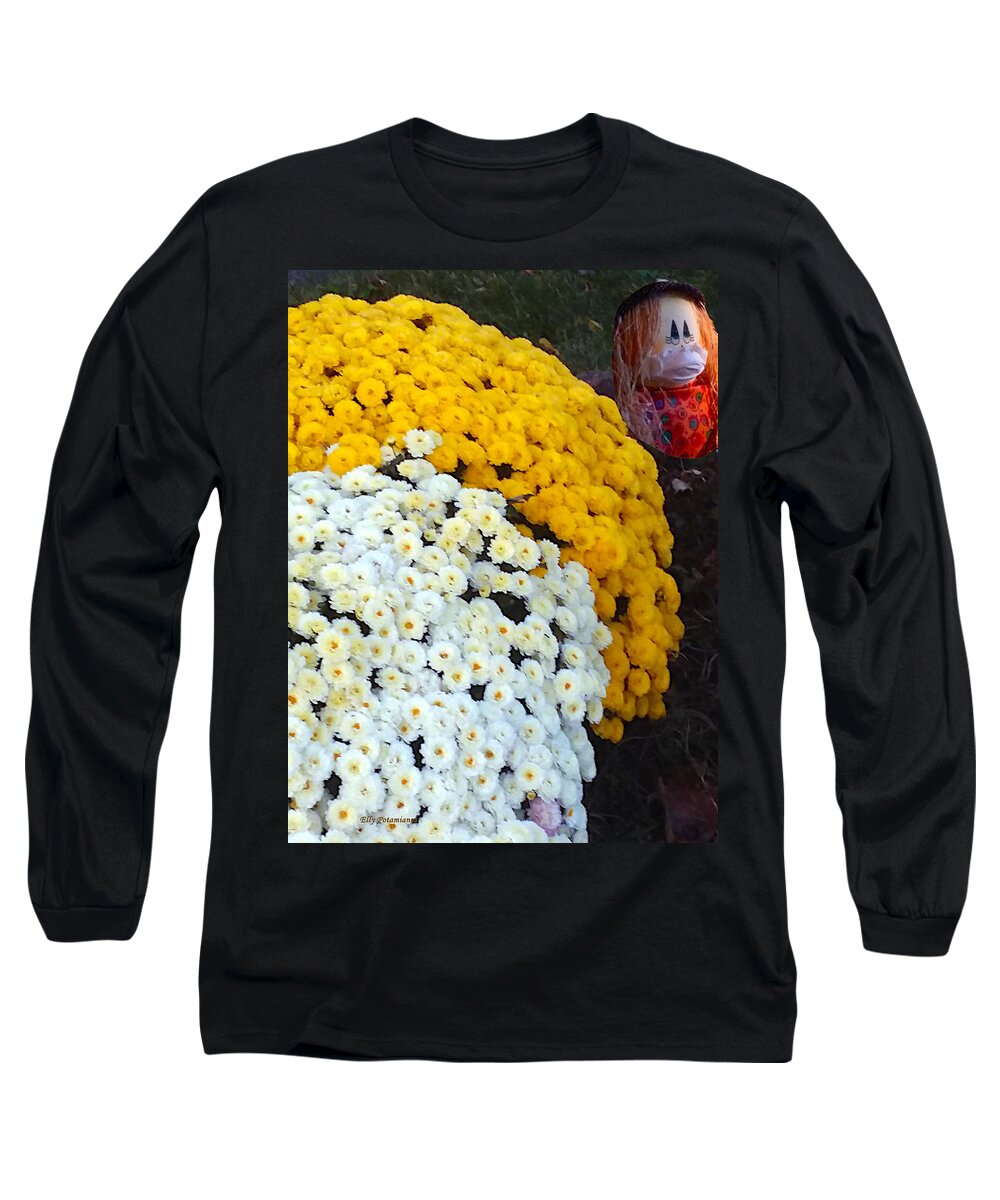 Flowers Long Sleeve T-Shirt featuring the photograph Mums by Elly Potamianos