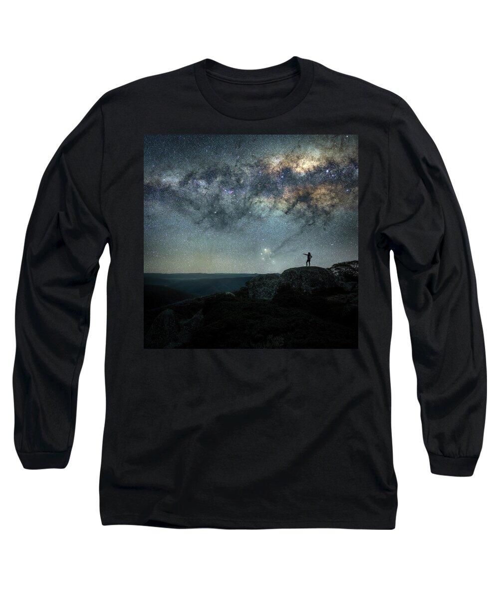 Orroral Homestead Long Sleeve T-Shirt featuring the photograph Cosmic Hiker by Ari Rex