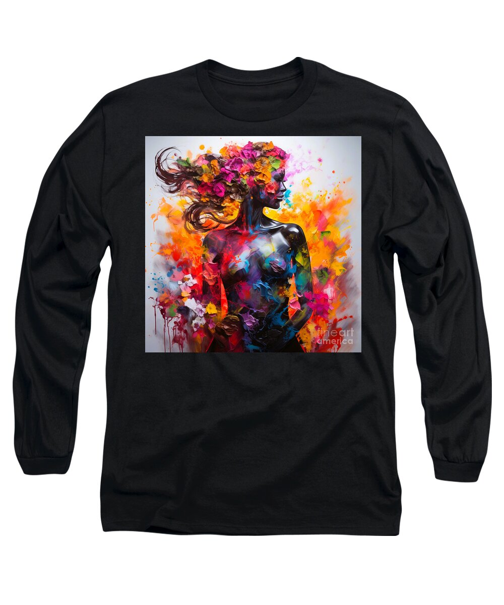 Natures Beauty Long Sleeve T-Shirt featuring the mixed media Natures Beauty II by Crystal Stagg
