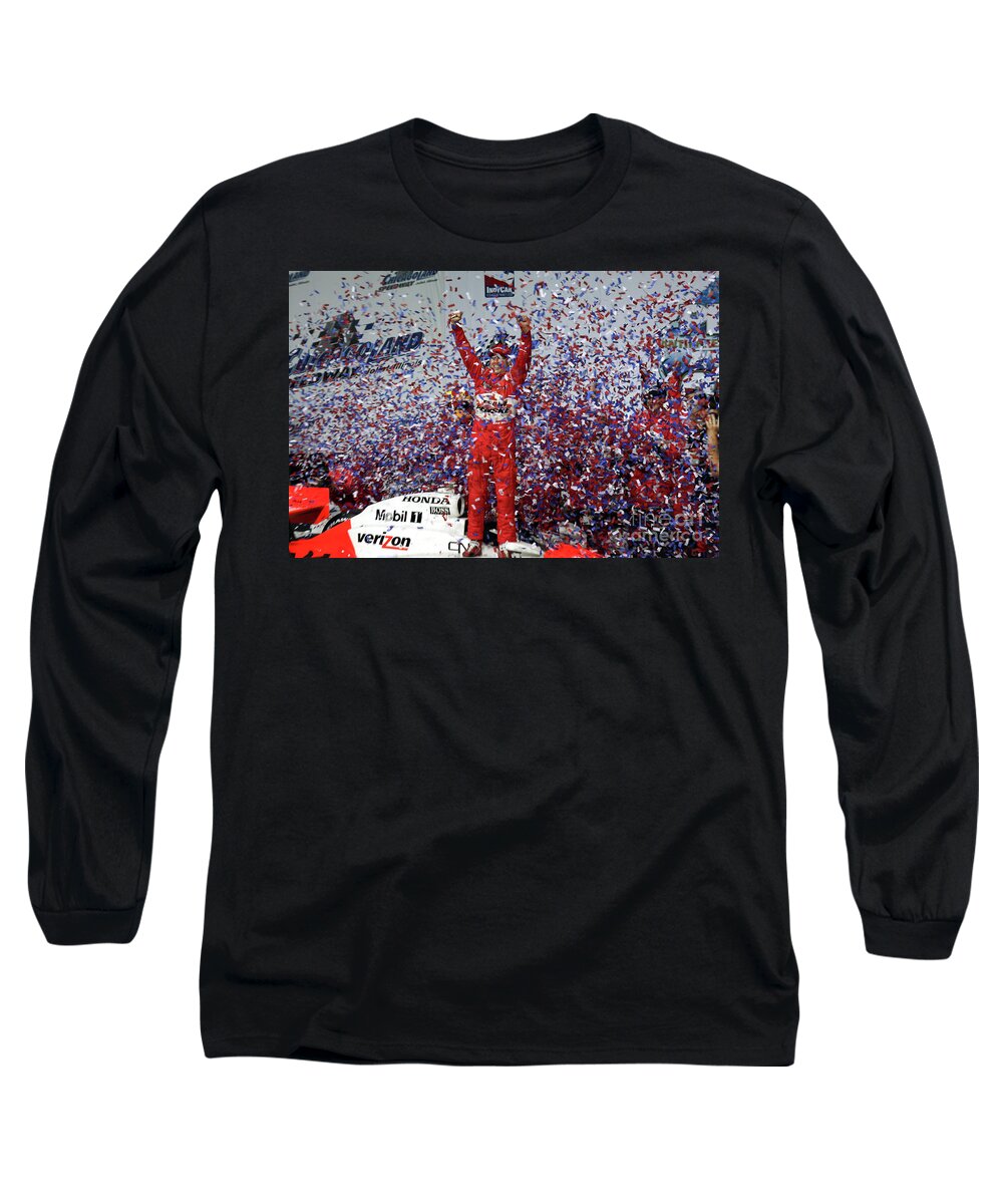 Champcar Long Sleeve T-Shirt featuring the photograph Ryan Brisco - Indycar Racing Chicagoland Speedway Illinois by Pete Klinger
