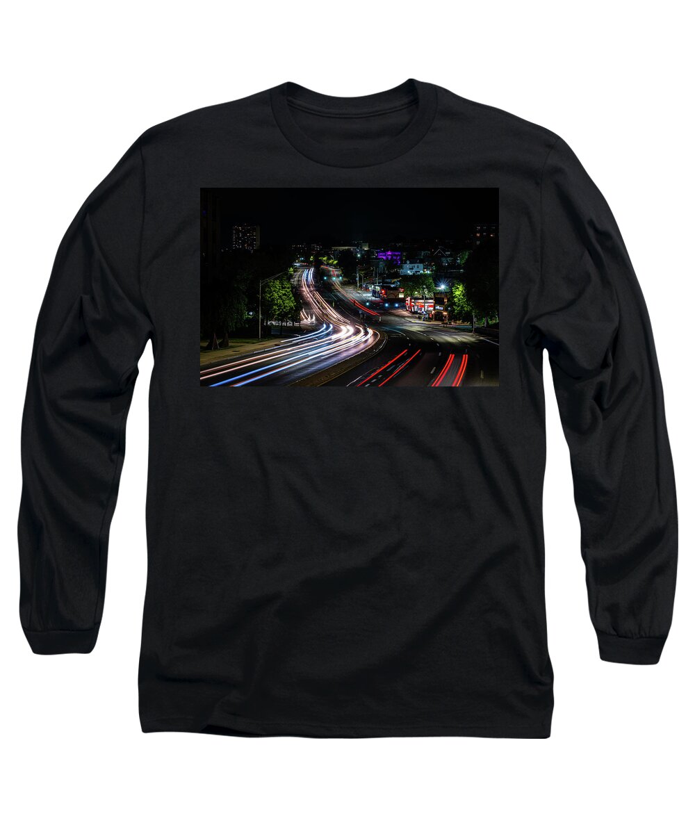 Getty Square Long Sleeve T-Shirt featuring the photograph Nepperhan at Night 1 by Kevin Suttlehan