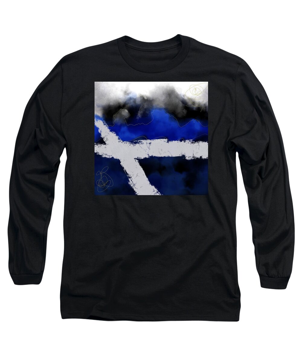 Storm Long Sleeve T-Shirt featuring the digital art Never-ending Storm by Amber Lasche