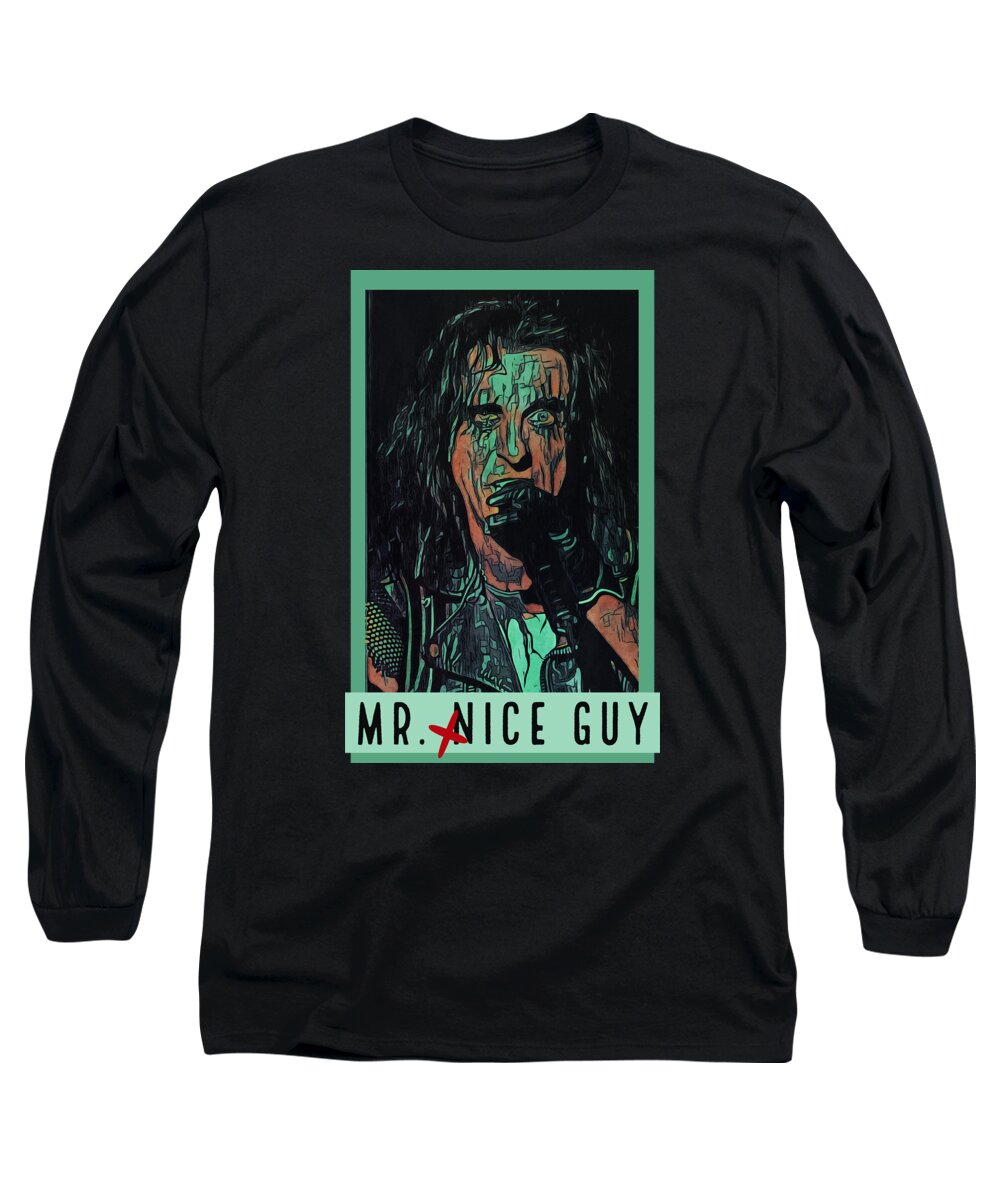 No More Mr. Nice Guy Long Sleeve T-Shirt featuring the digital art No More Mr. Nice Guy by Christina Rick