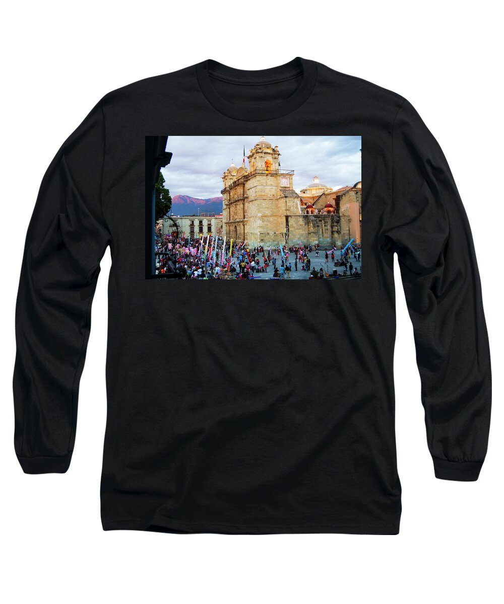 Cathedral Long Sleeve T-Shirt featuring the photograph Oaxaca Cathedral by William Scott Koenig
