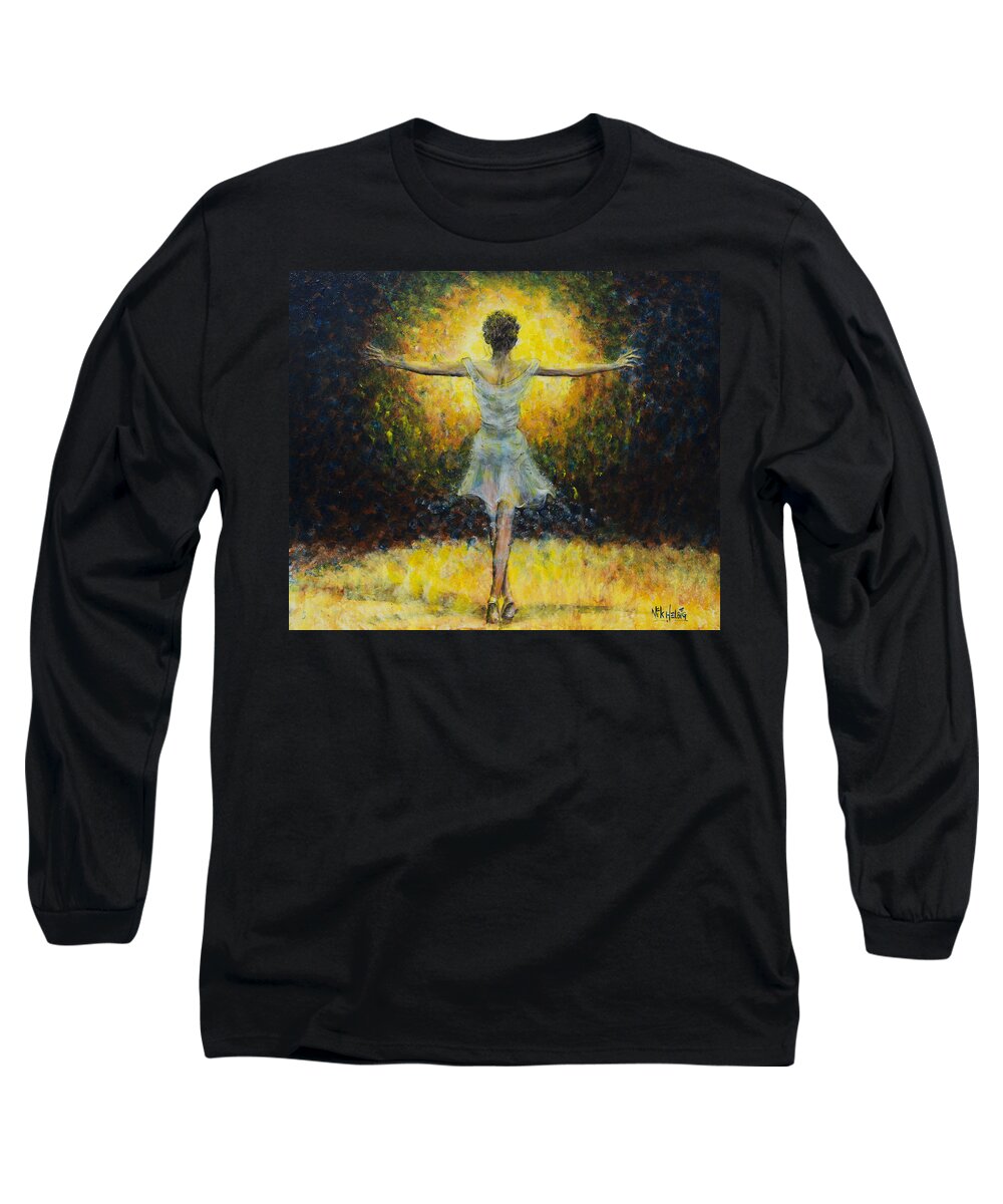 Dancer Long Sleeve T-Shirt featuring the painting Once In A Lifetime by Nik Helbig