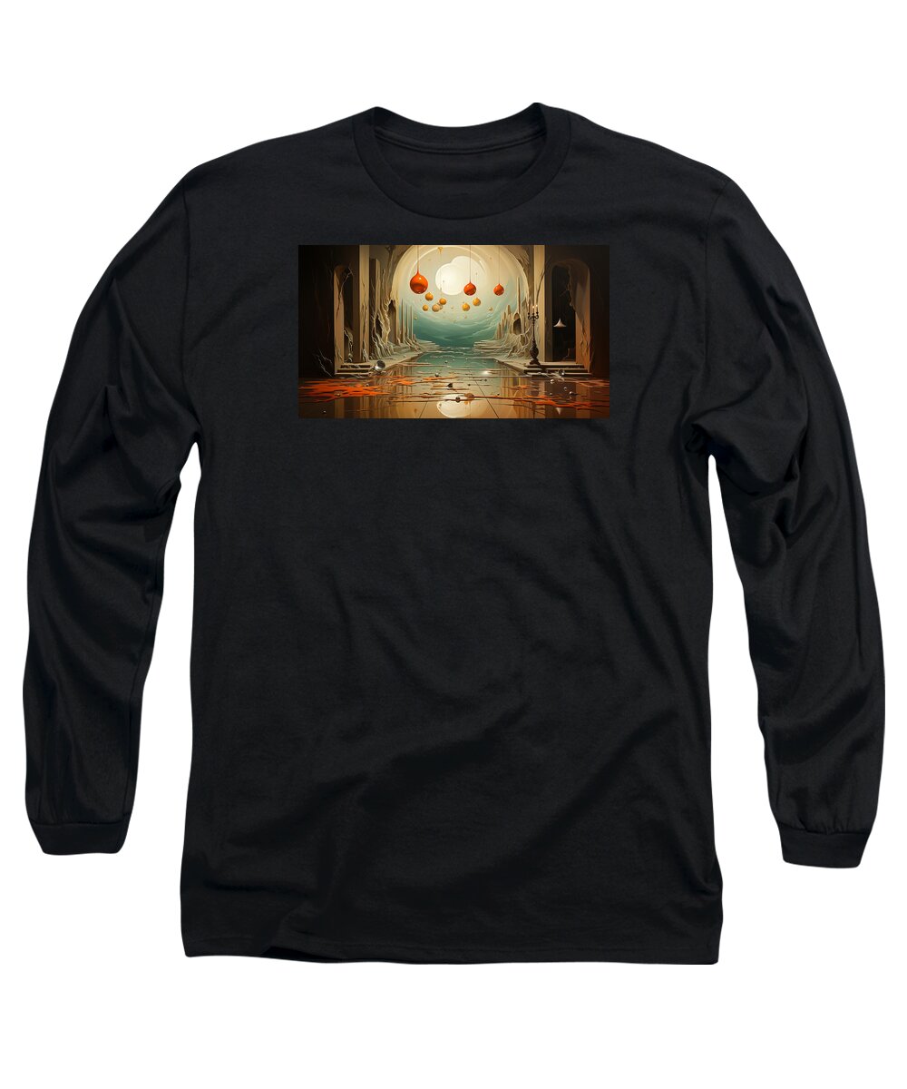 Surreal Long Sleeve T-Shirt featuring the mixed media One Upon #2 by Marvin Blaine