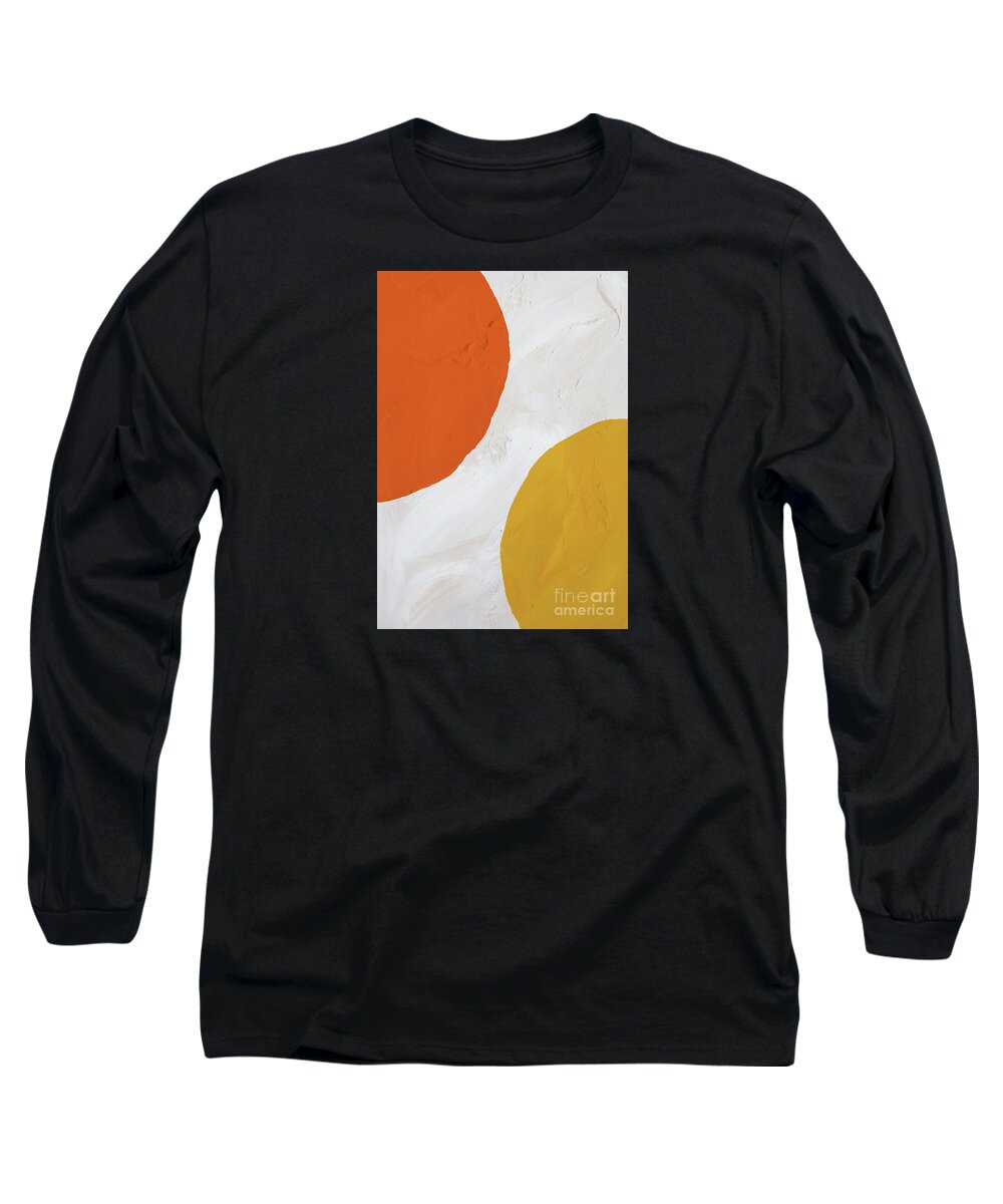 Abstract Painting Long Sleeve T-Shirt featuring the painting Orange, Yellow And White by Abstract Art