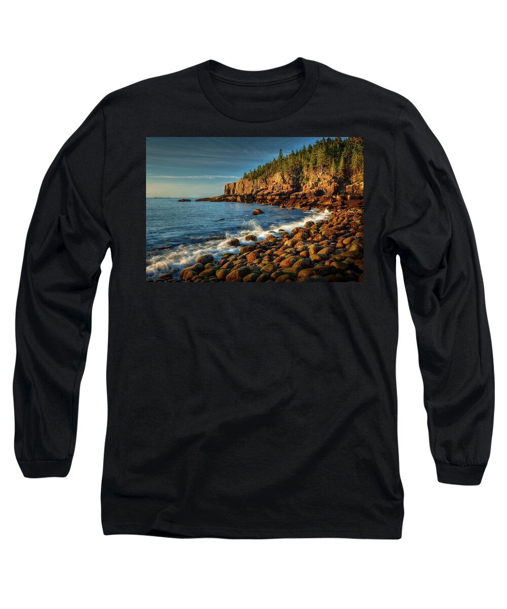 Acadia Long Sleeve T-Shirt featuring the photograph Otter Cliff 2461 by Greg Hartford
