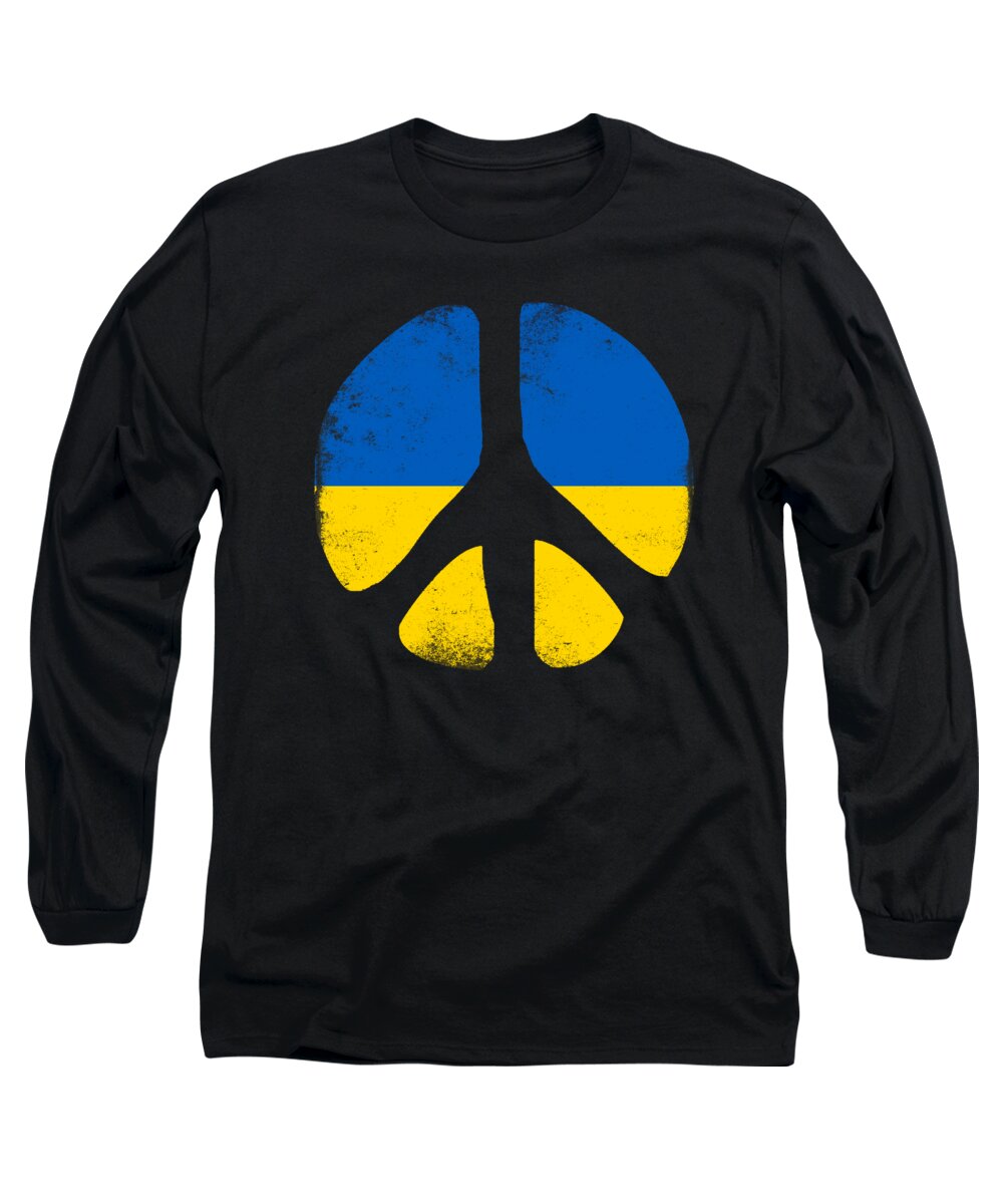 Cool Long Sleeve T-Shirt featuring the digital art Peace in Ukraine by Flippin Sweet Gear