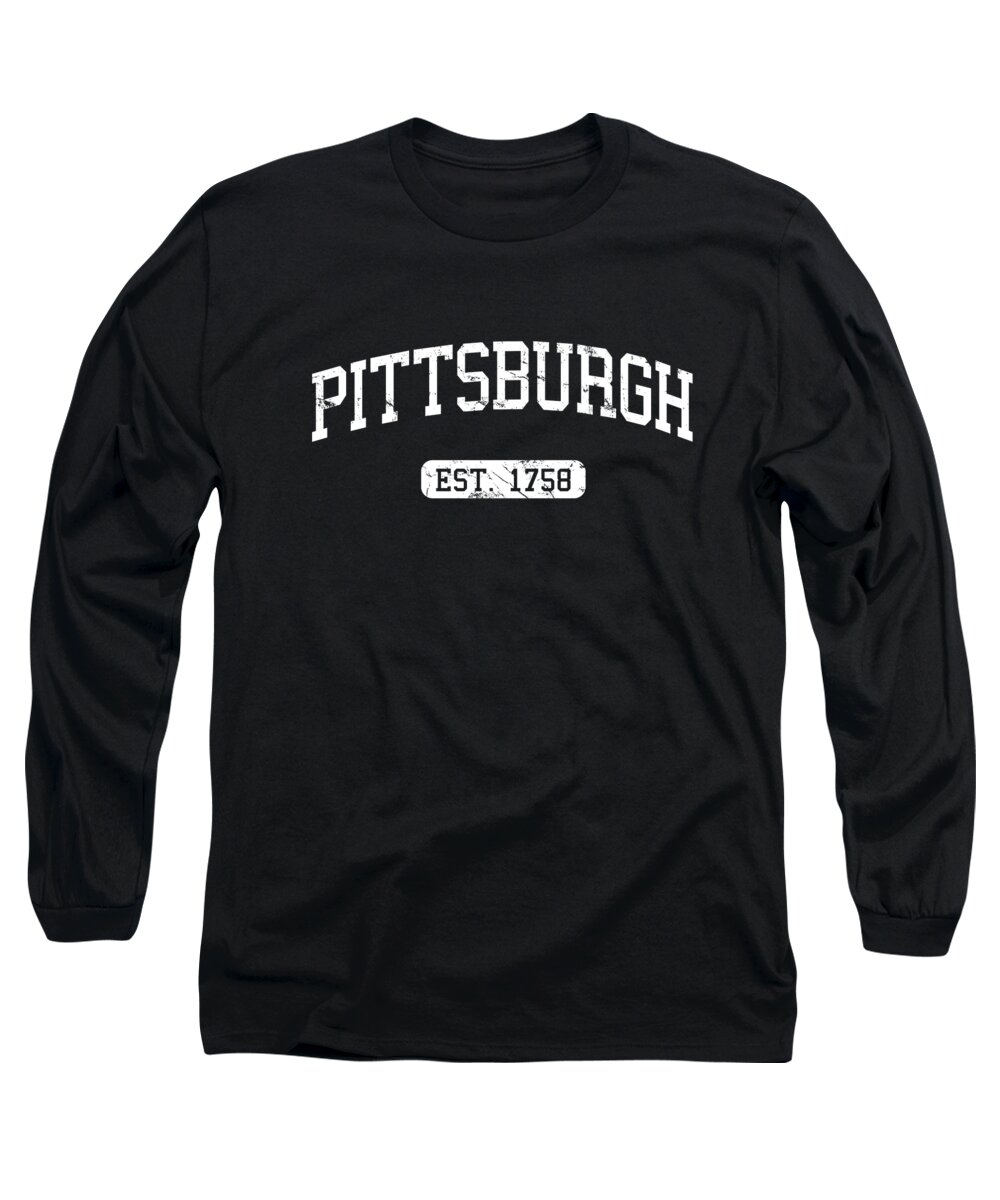 Pittsburgh History Long Sleeve T-Shirt featuring the digital art Pittsburgh 1758 by Flippin Sweet Gear