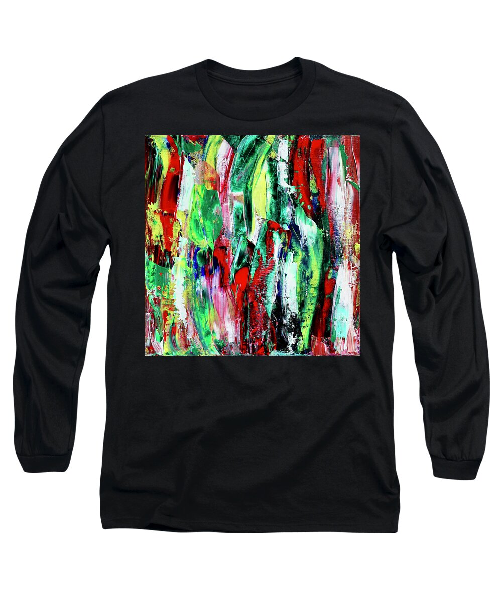 Abstract Long Sleeve T-Shirt featuring the painting Playful Piece 1 by Teresa Moerer