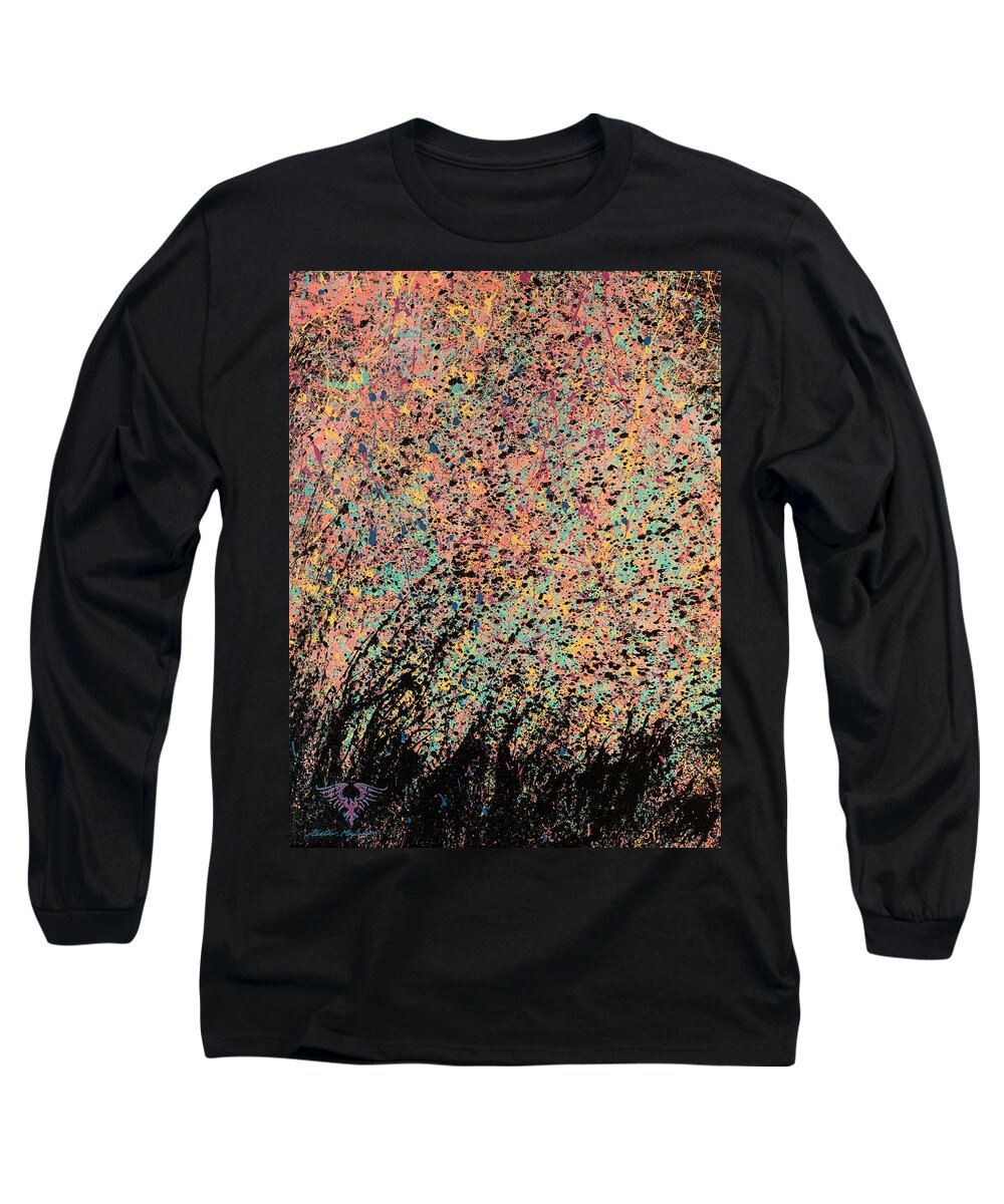 Abstract Long Sleeve T-Shirt featuring the painting Remember by Heather Meglasson Impact Artist