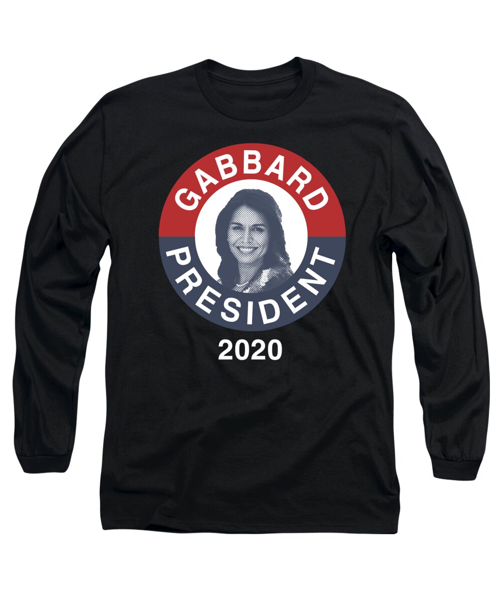 Election Long Sleeve T-Shirt featuring the digital art Retro Tulsi Gabbard for President 2020 by Flippin Sweet Gear
