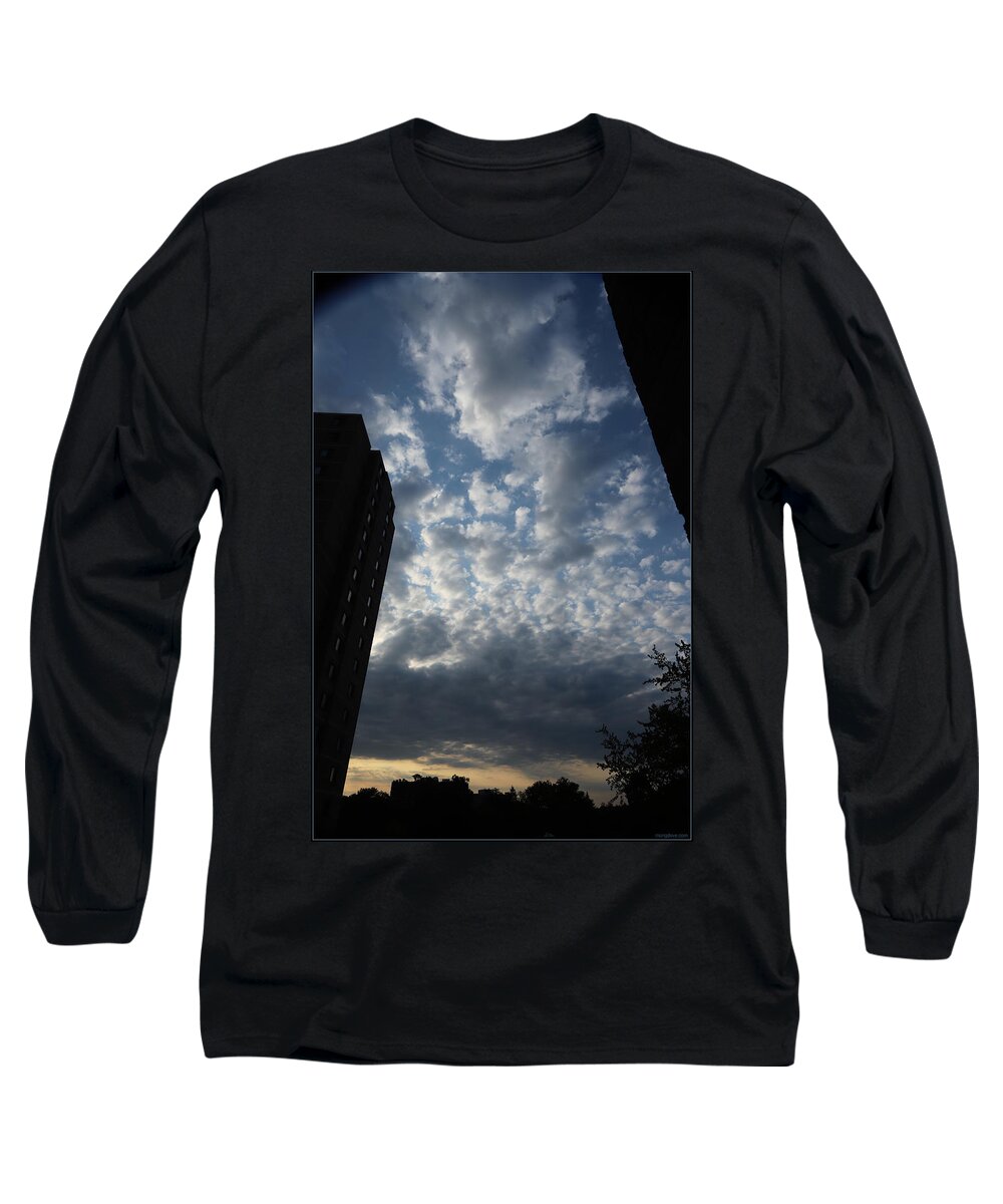 Cumulus Clouds Long Sleeve T-Shirt featuring the photograph Rivendell Morning High Rise Forest by Miriam A Kilmer