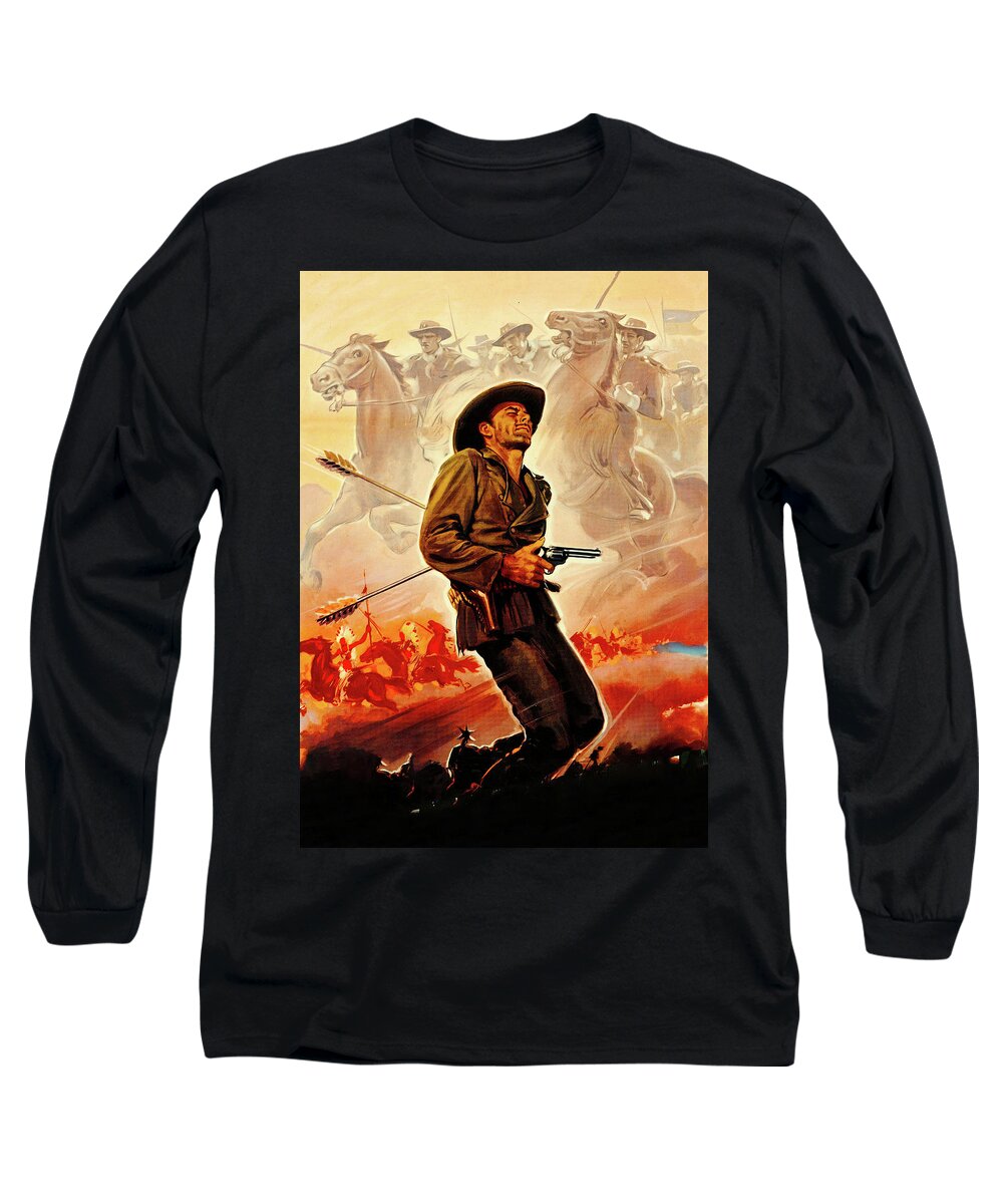 Rocky Long Sleeve T-Shirt featuring the painting ''Rocky Mountain'', 1950, movie poster painting Luigi Martinati by Movie World Posters
