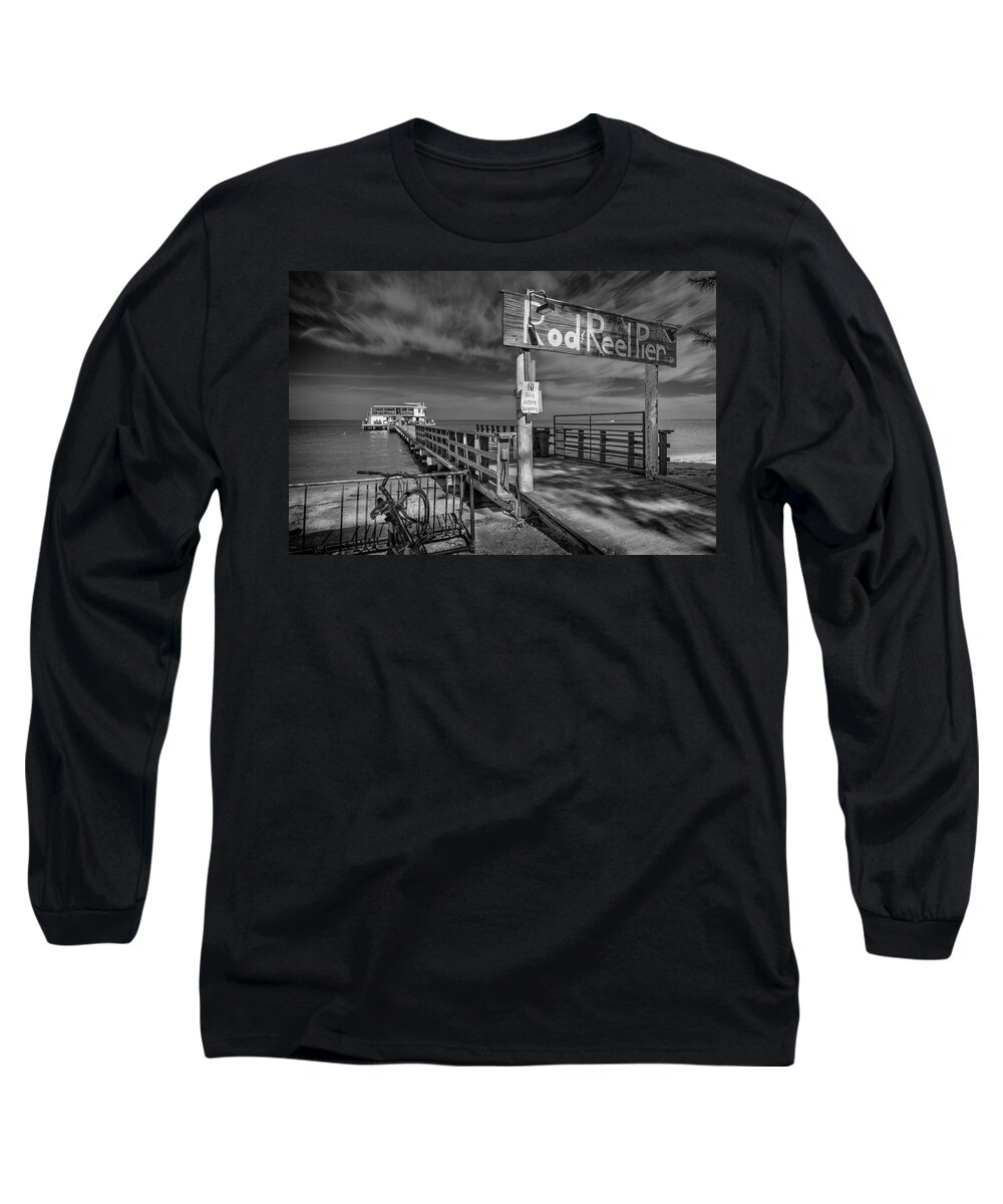 Anna Maria Island Long Sleeve T-Shirt featuring the photograph Rod and Reel Pier by ARTtography by David Bruce Kawchak