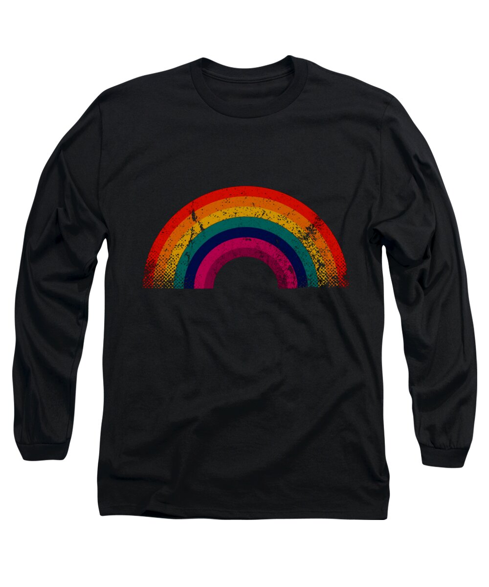 Civil Rights Long Sleeve T-Shirt featuring the painting Rubino Gay Pride LBGTQ Rainbow by Tony Rubino