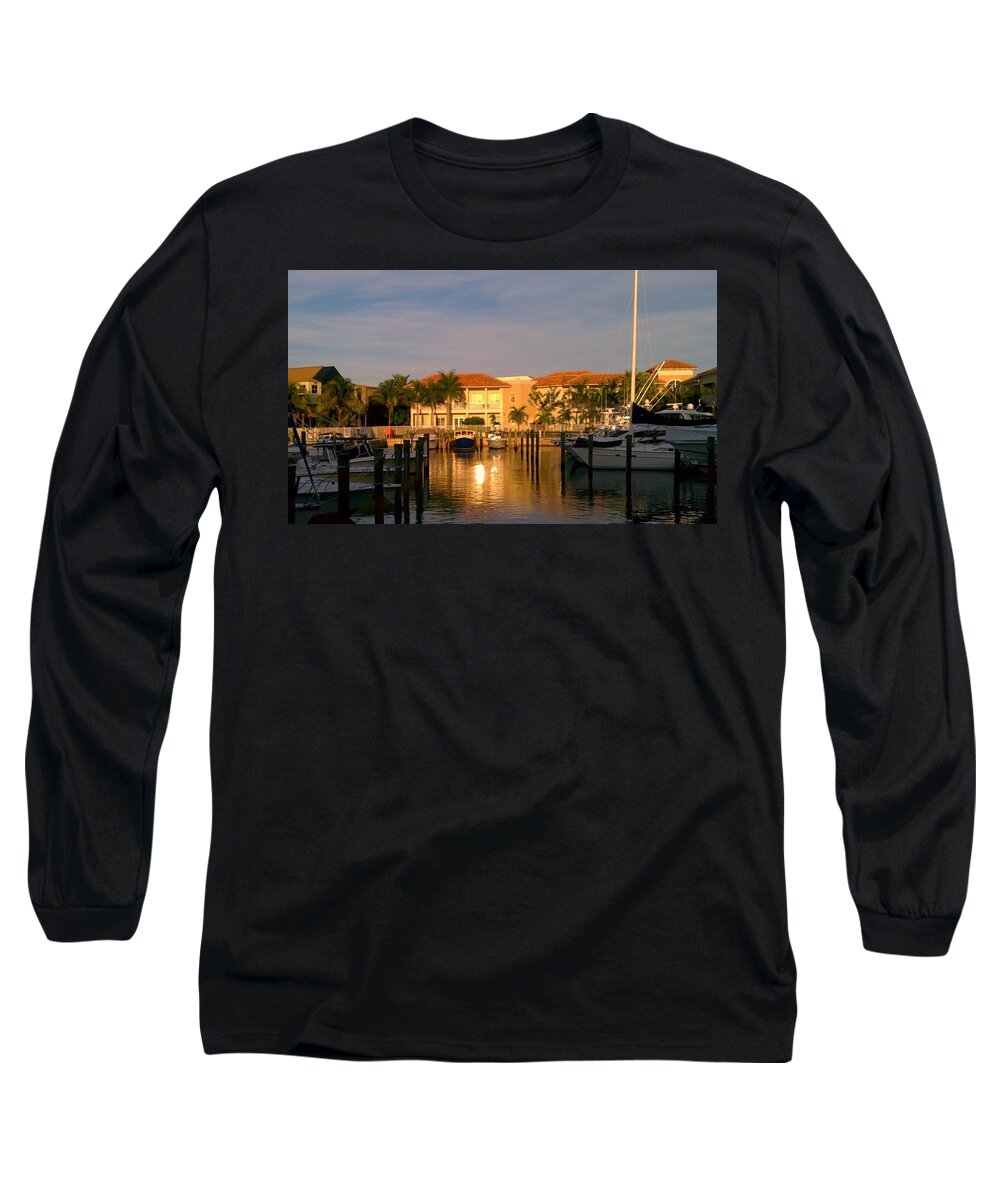 Safe Harbor At Sunset Long Sleeve T-Shirt featuring the photograph SAfe Harbor at Sunset by Don Varney