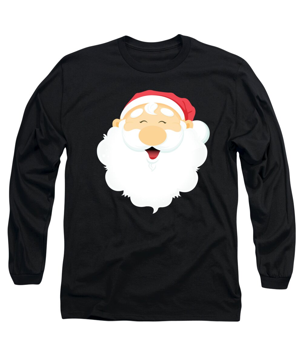 Christmas 2023 Long Sleeve T-Shirt featuring the digital art Santa Face by Flippin Sweet Gear