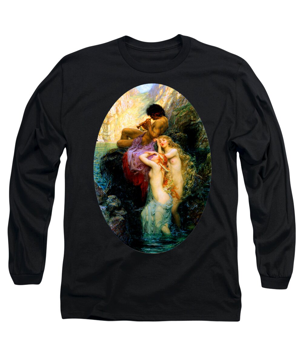 Sea Long Sleeve T-Shirt featuring the painting Sea Melodies 1904 by Herbert James Draper