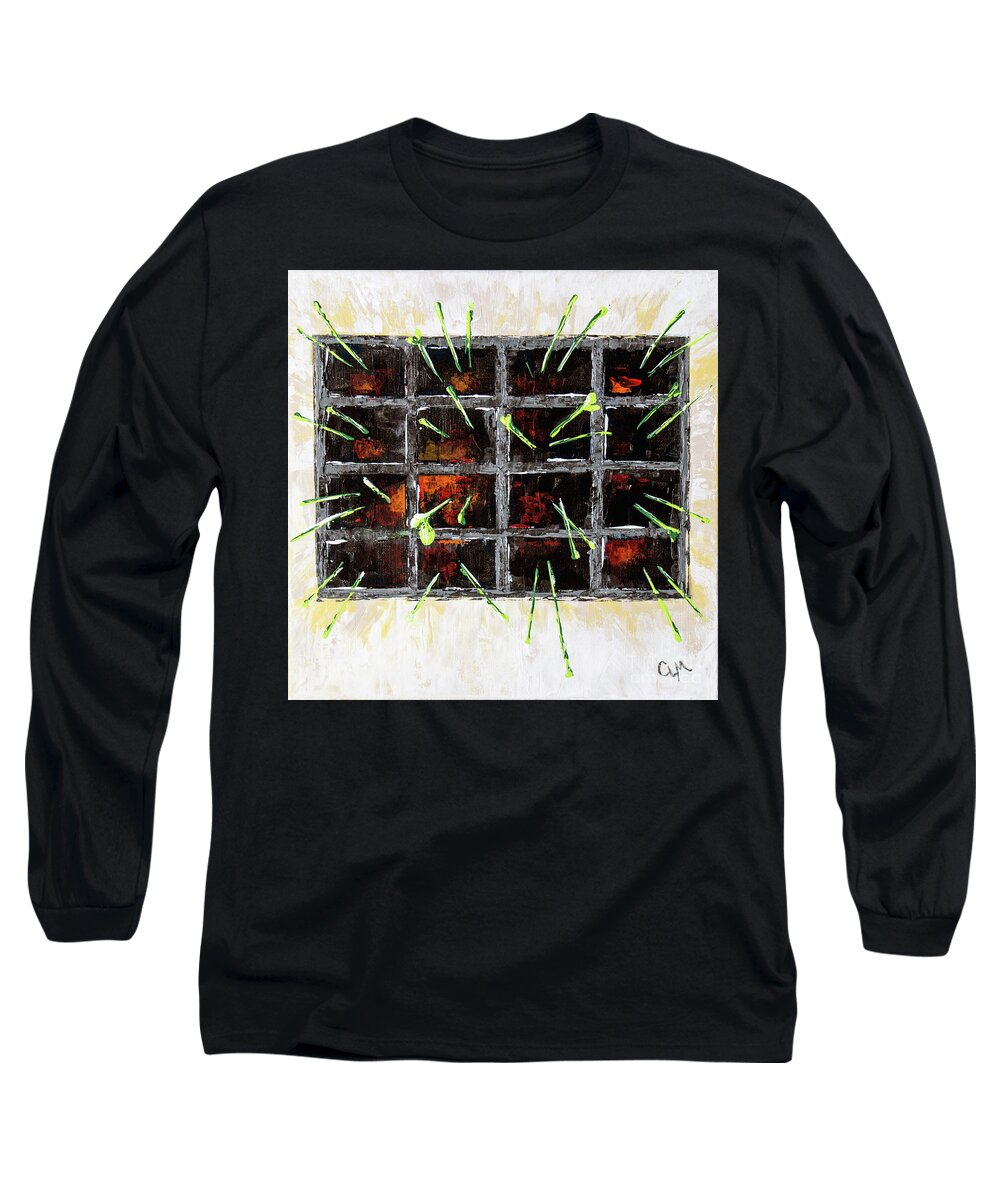 Mood Long Sleeve T-Shirt featuring the painting Seedlings by Cheryl McClure