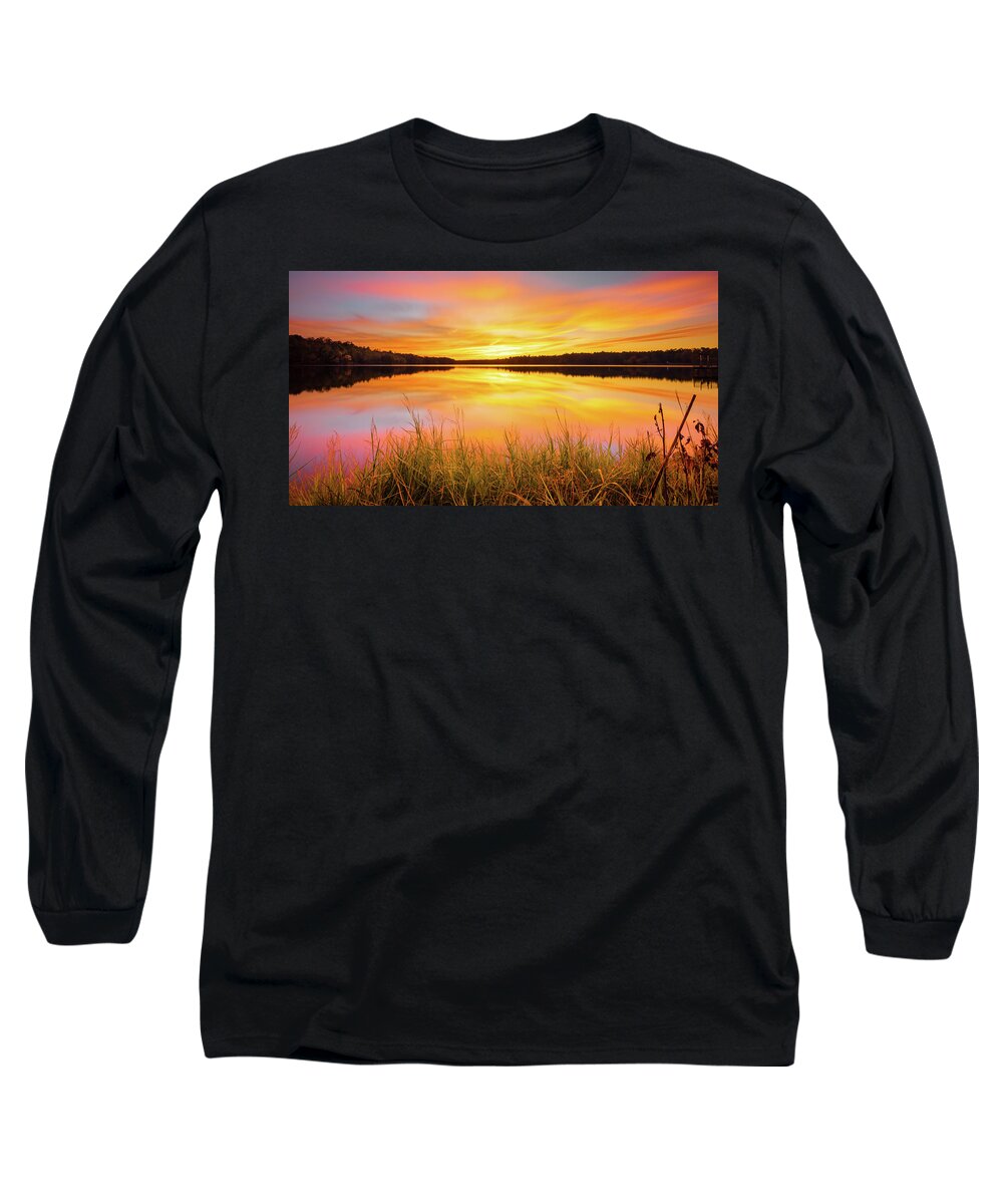 Davis Lake Long Sleeve T-Shirt featuring the photograph Serenity At Davis Lake by Jordan Hill