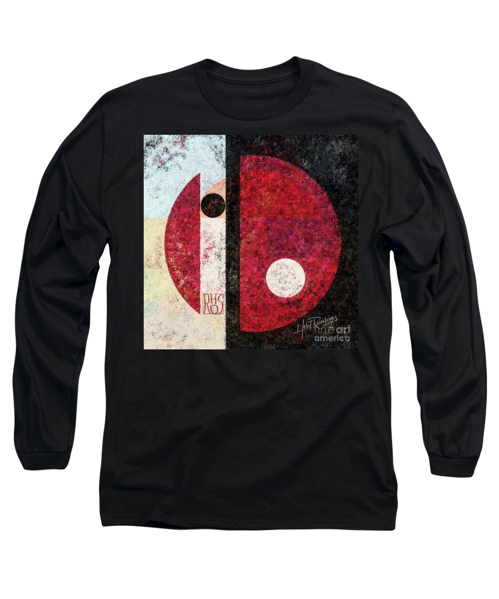Abstract Long Sleeve T-Shirt featuring the painting Shades Of Division by Horst Rosenberger