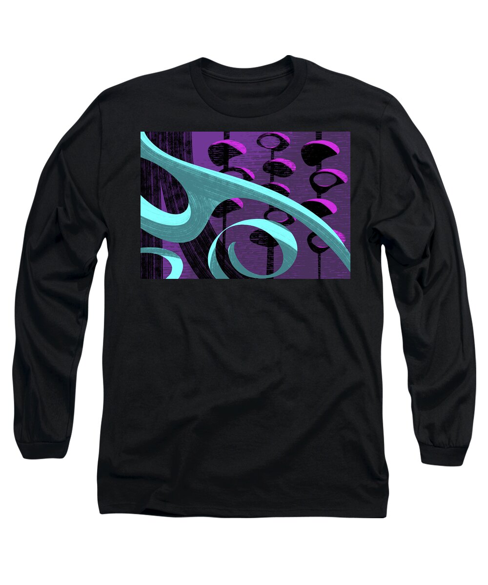 Abstract Long Sleeve T-Shirt featuring the digital art Shape Language by Alan Bodner