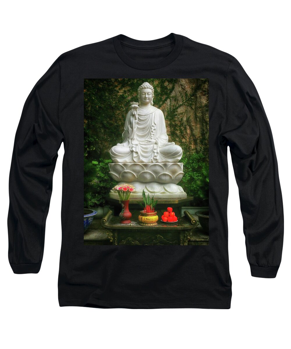 Buddha Long Sleeve T-Shirt featuring the photograph Sitting Buddha Statue by Robert Bociaga