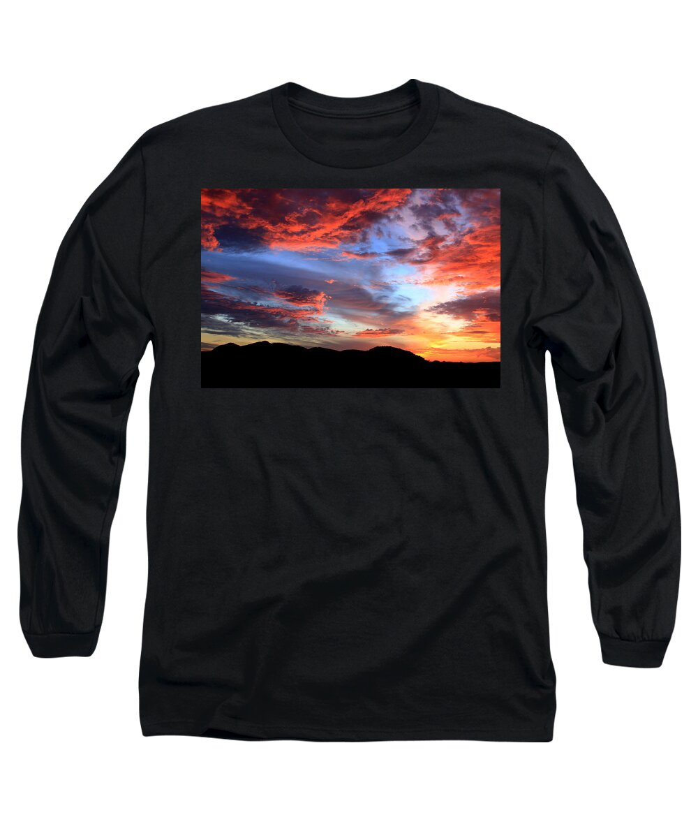 Sky Fire Long Sleeve T-Shirt featuring the photograph SkyFire 6 by Gene Taylor