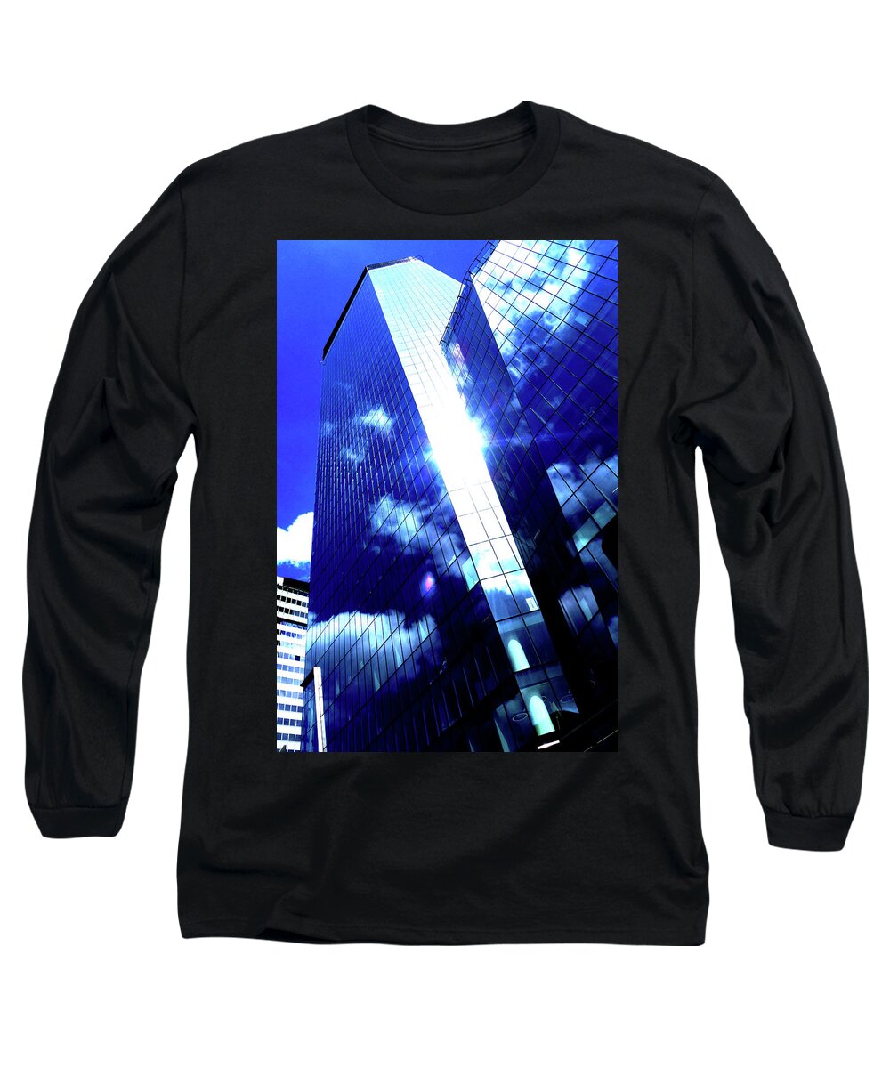 Skyscraper Long Sleeve T-Shirt featuring the photograph Skyscrapers In Clouds In Warsaw, Poland by John Siest